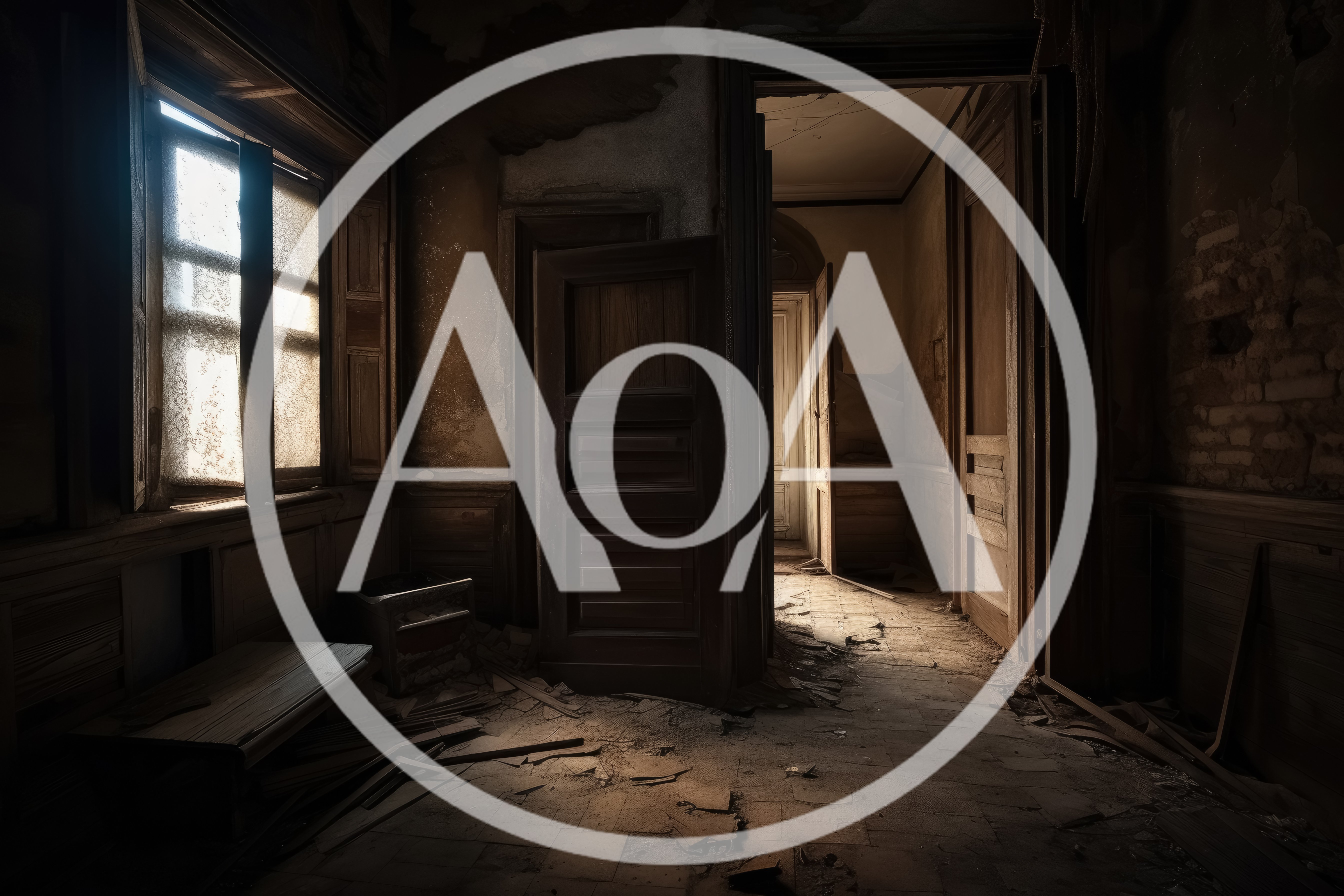 Abandoned Dilapidated Room With Open Doorway
