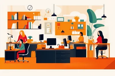 Diverse Professionals Working In A Modern Open Office