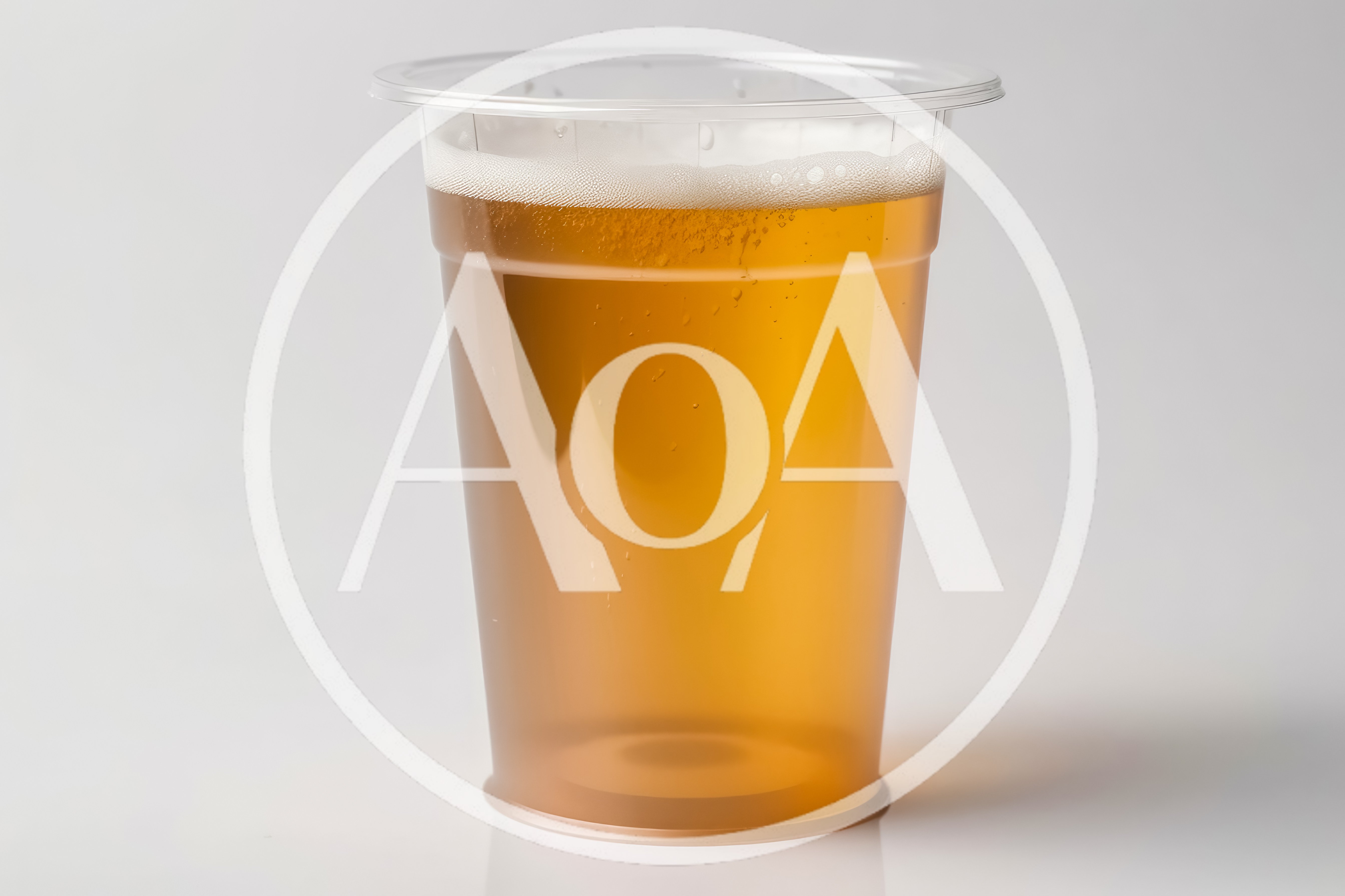 Clear Plastic Cup Filled With Golden Beer