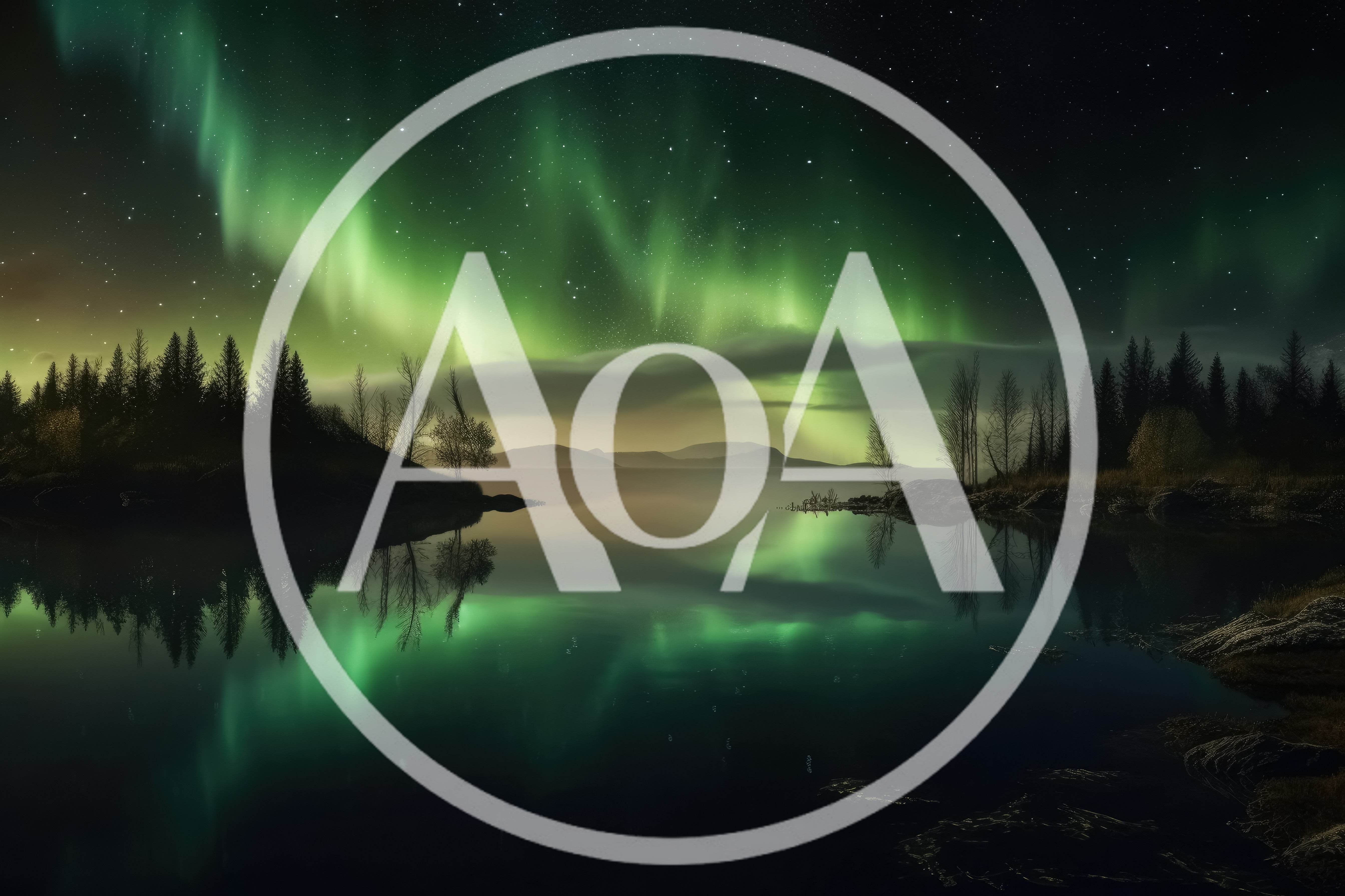 Aurora Borealis Reflecting Over A Calm Mountain Lake