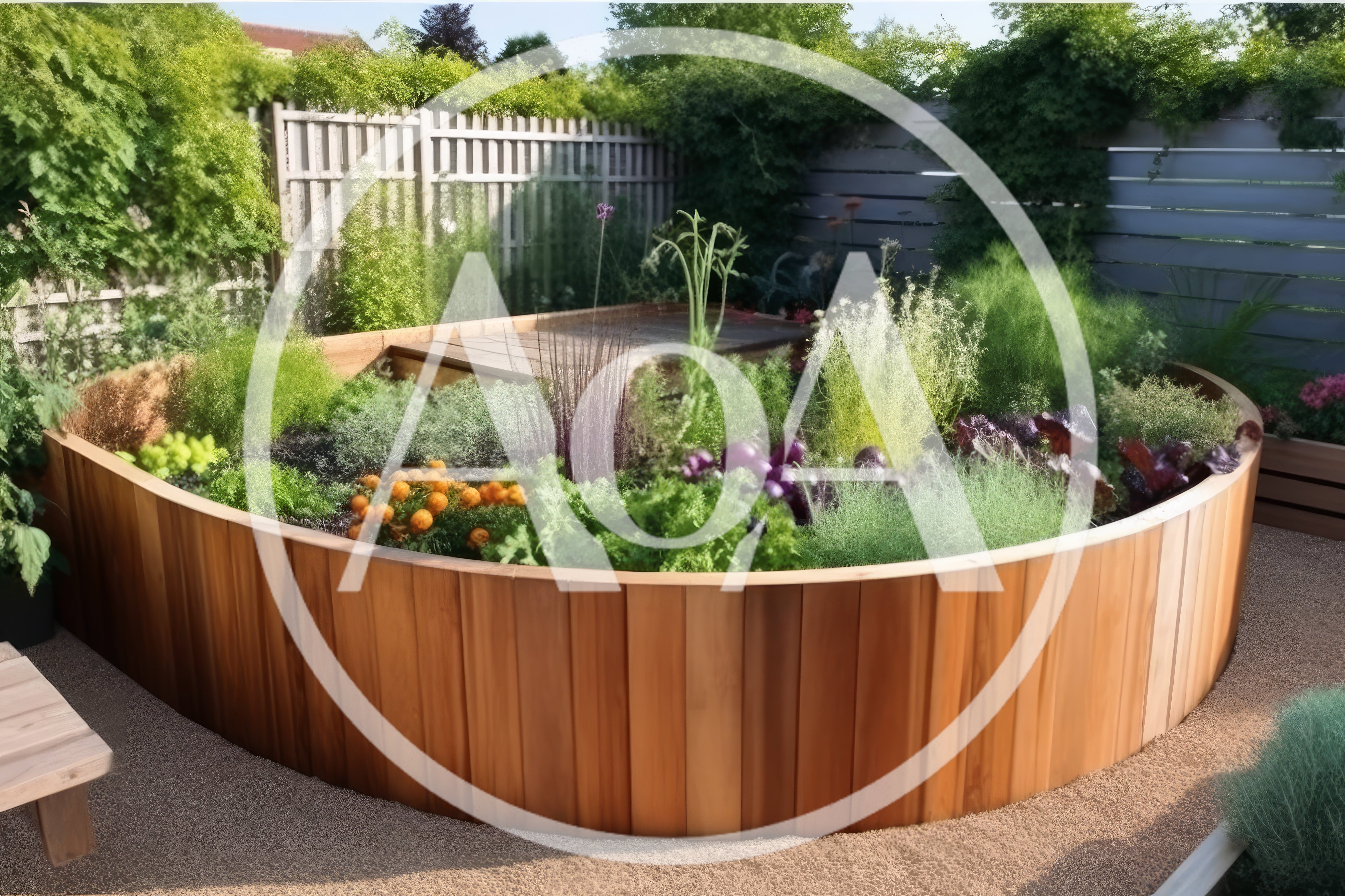 Modern Circular Wooden Raised Garden Bed