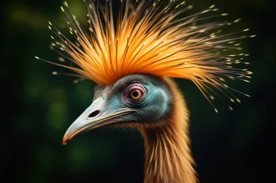 Close Up Portrait Of A Crowned Crane