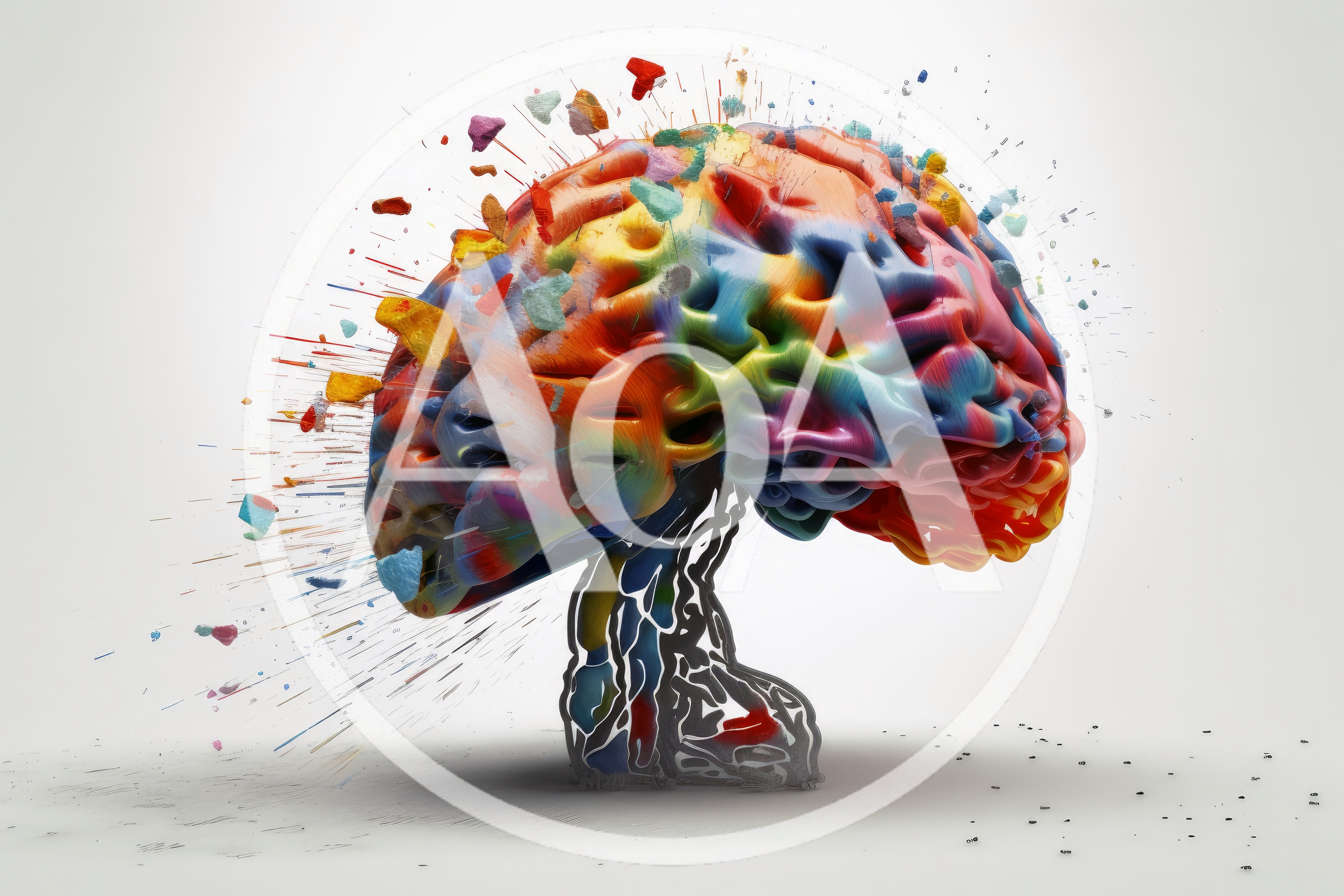 Abstract Colorful Brain Exploding With Creative Energy
