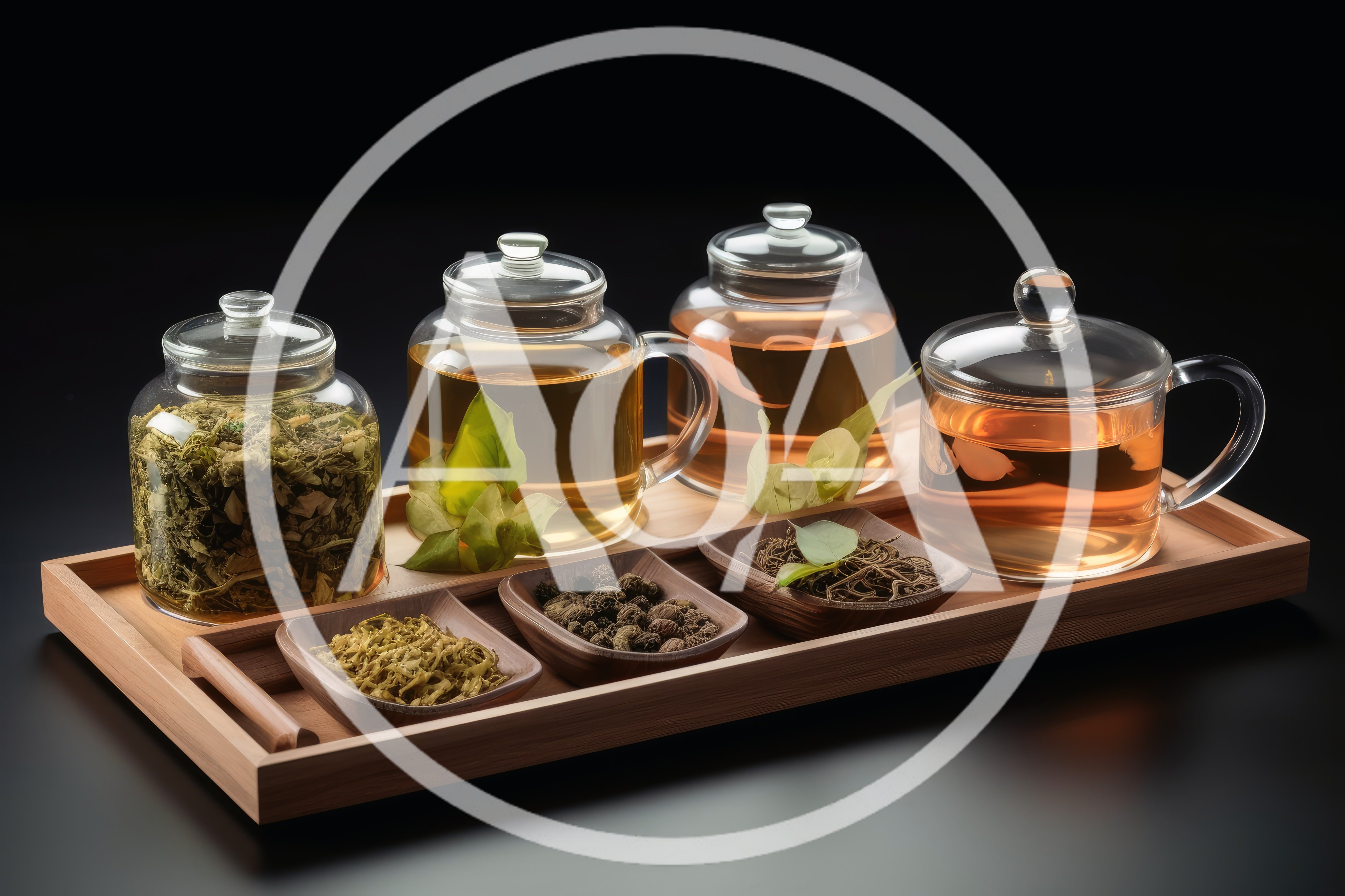 Glass Teapots and Bowls of Loose Leaf Tea