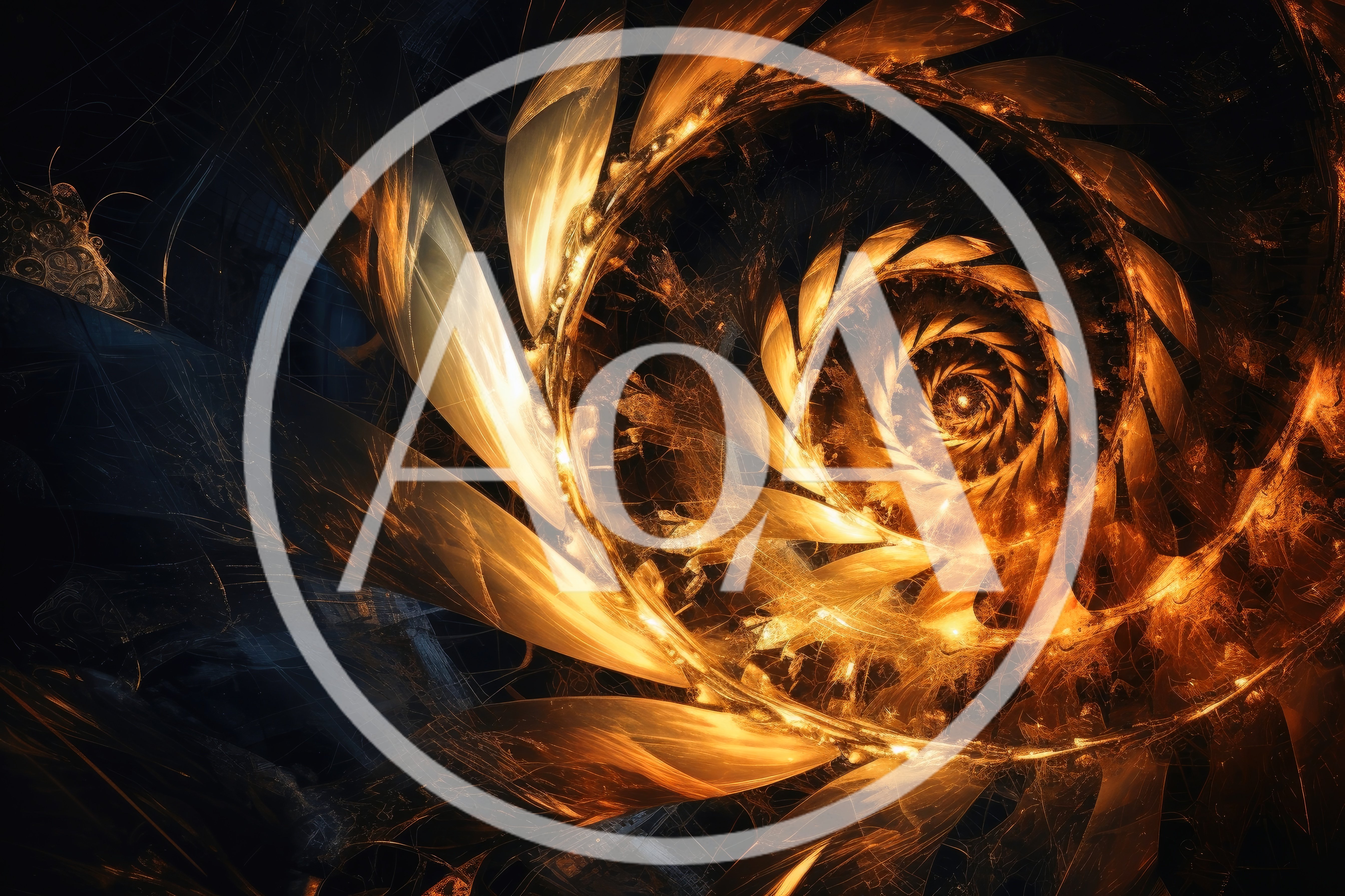 Abstract Golden Fractal Spiral Motion Background