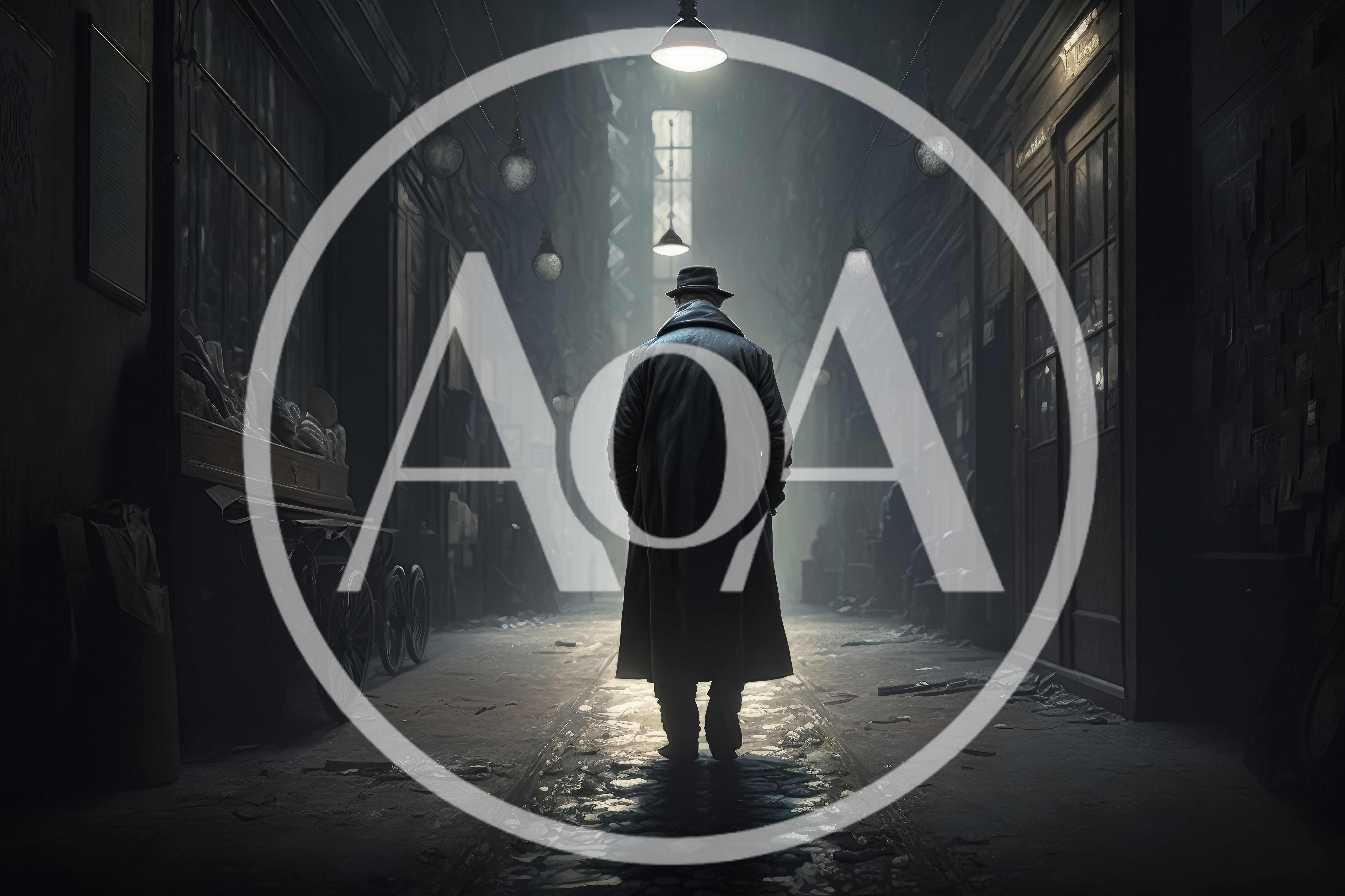 Man in Trench Coat Walking Down Dark Alleyway