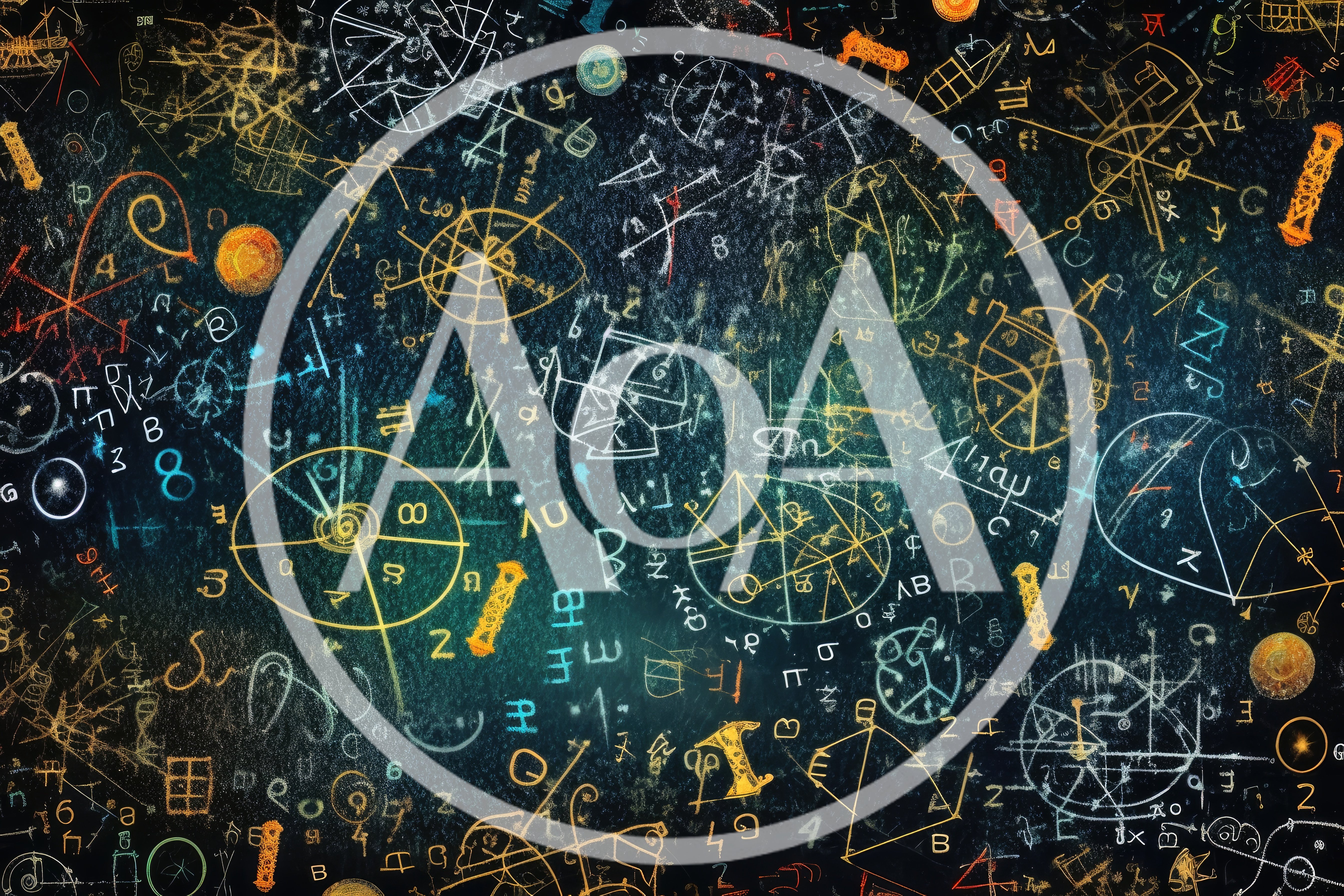 Abstract Background With Mathematical Formulas And Geometric Symbols