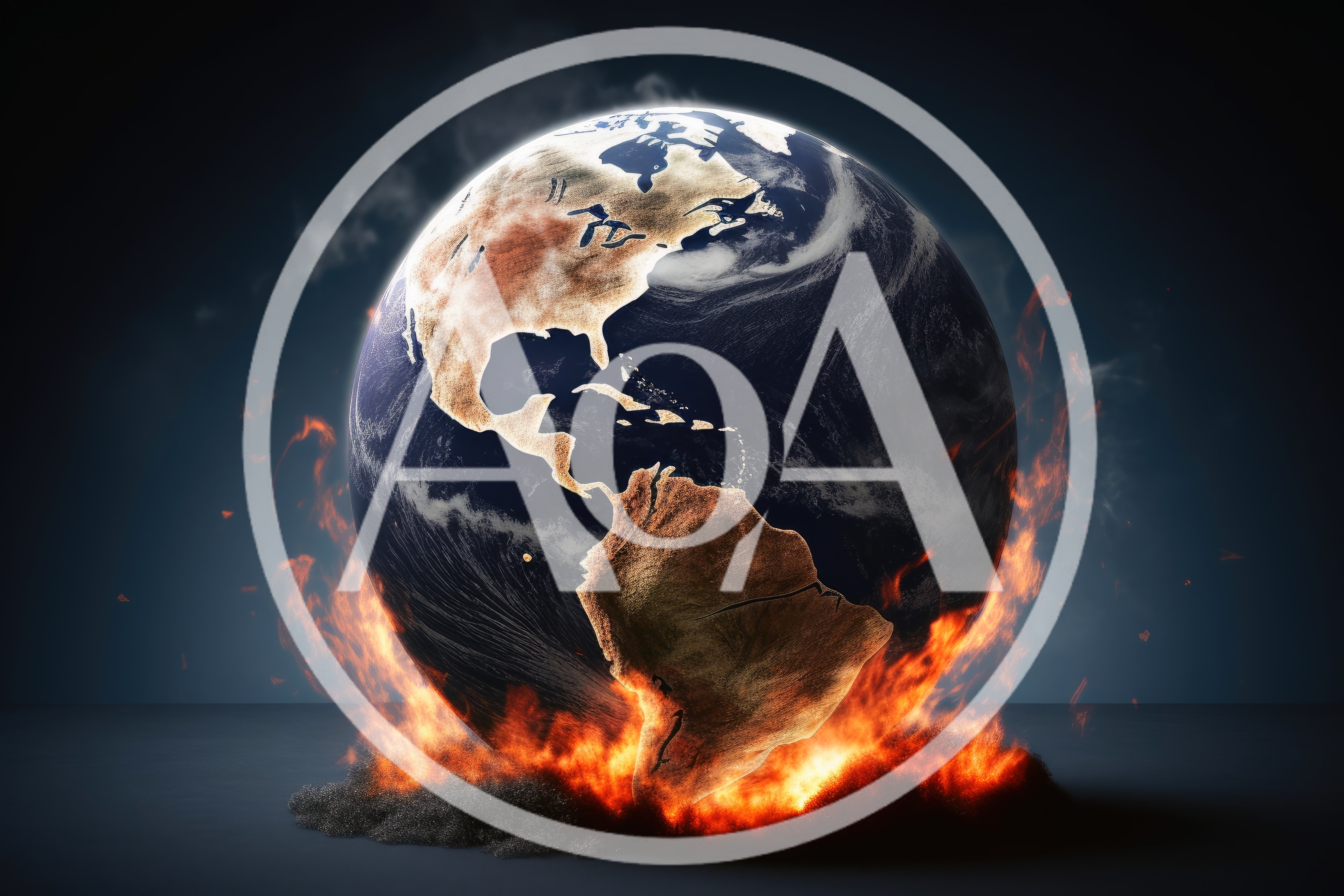 Burning Earth Globe Concept Representing Climate Change