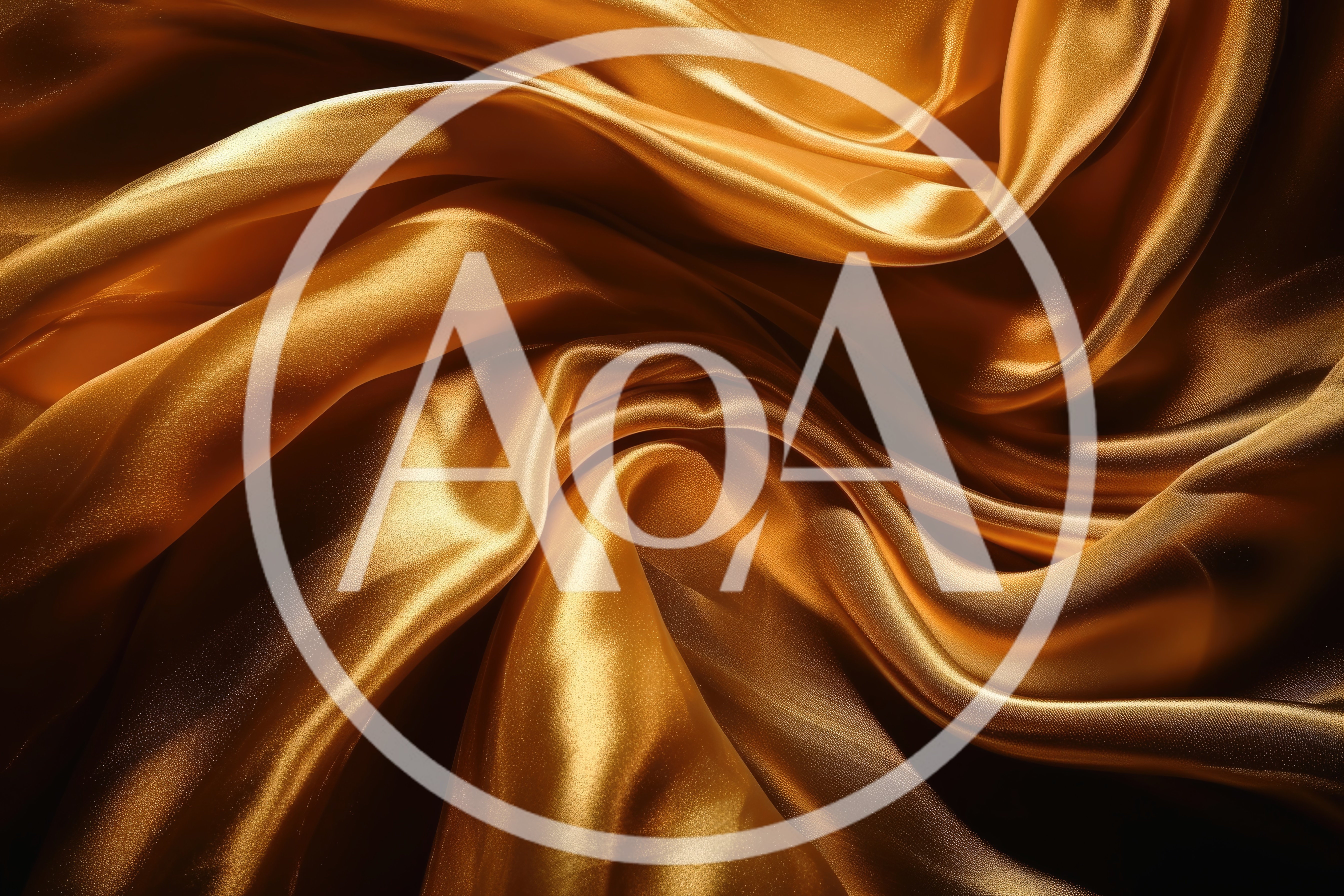 Abstract Background Of Flowing Golden Silk Fabric