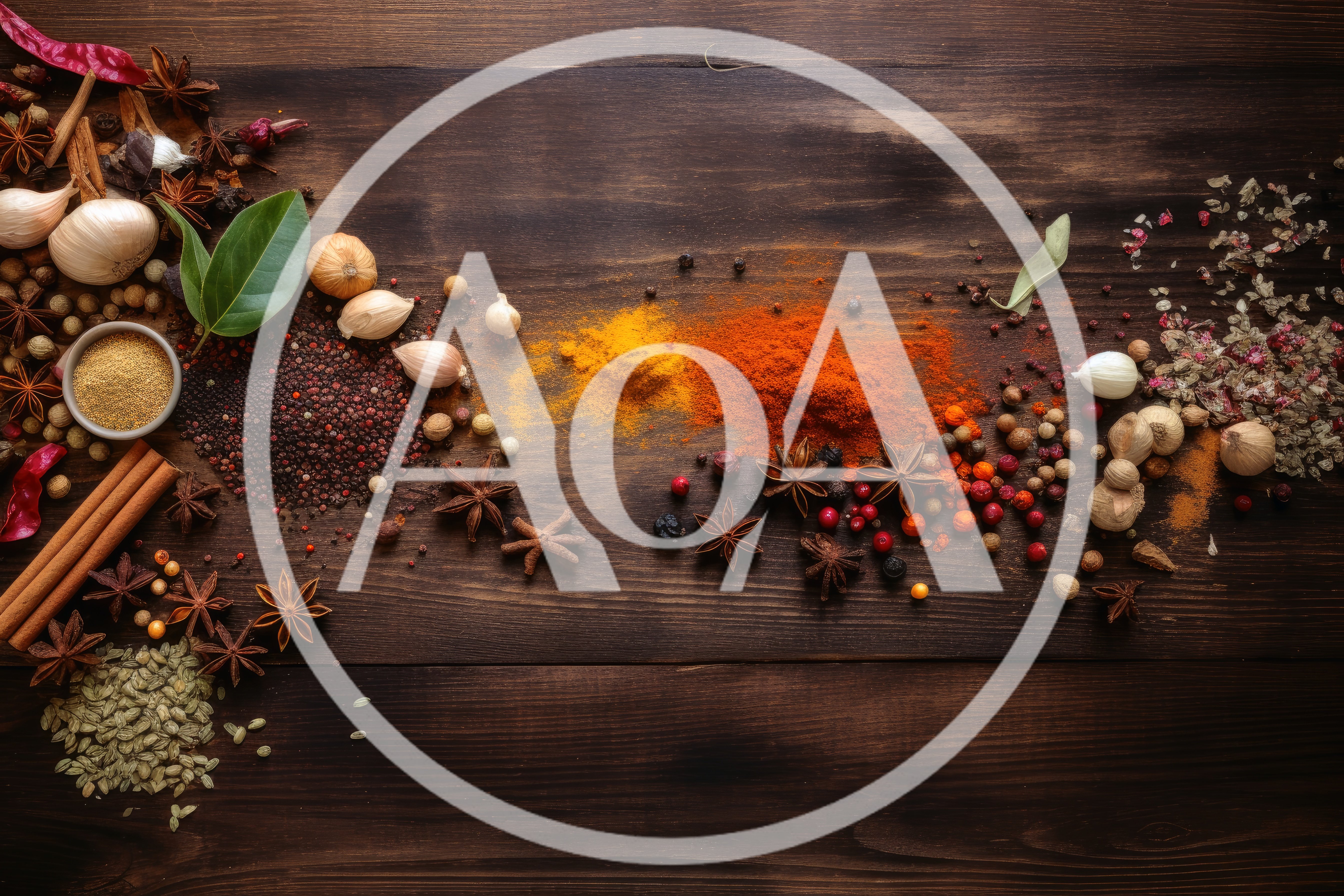 Assorted Spices and Herbs on Wooden Table