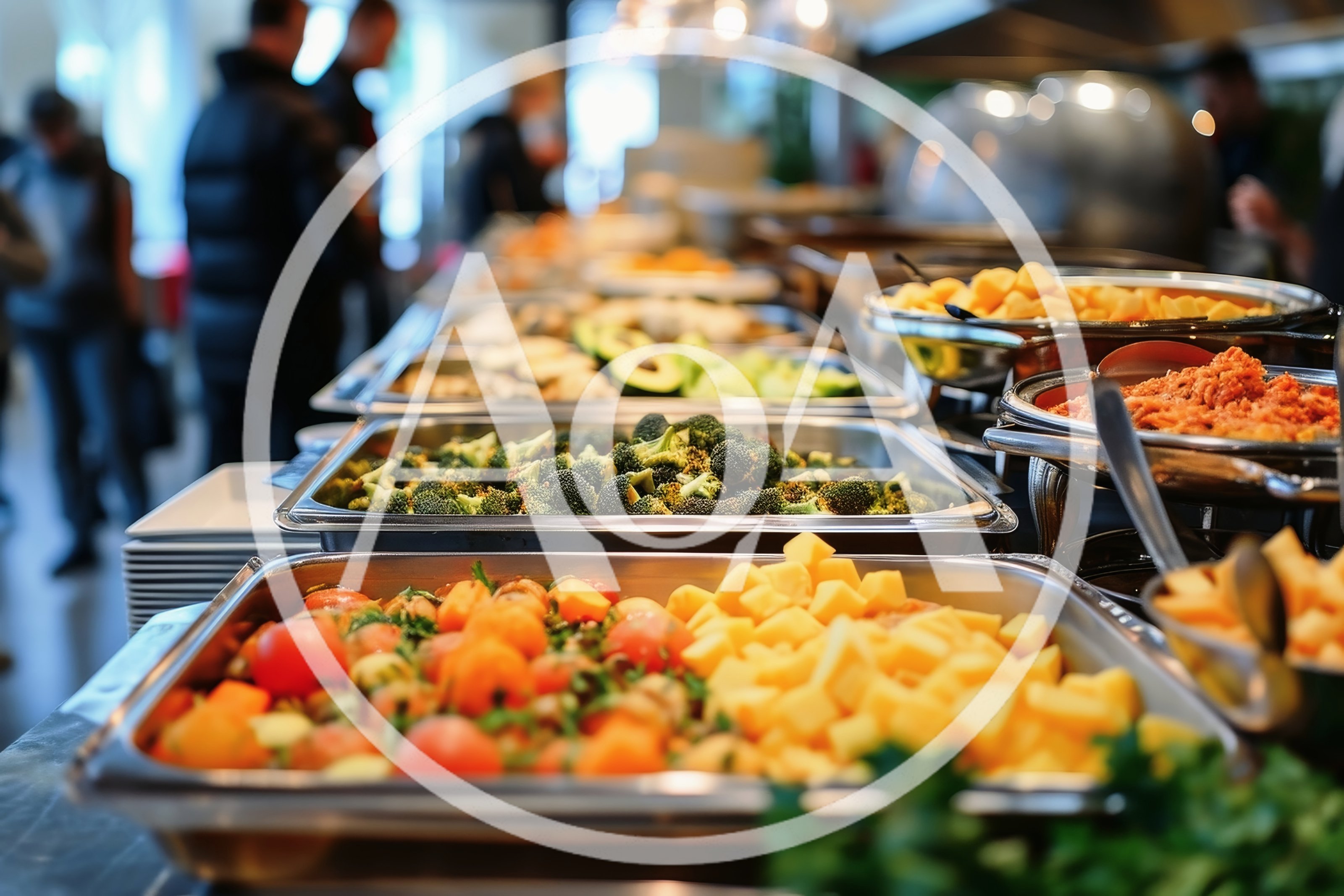 Buffet Food Trays at a Restaurant Catering Event