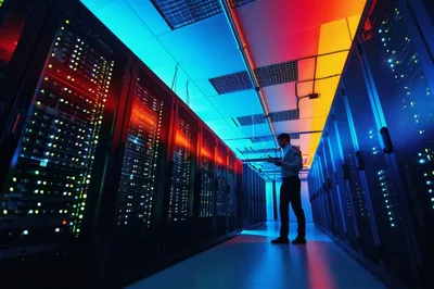 IT Technician Working In A Modern Data Center