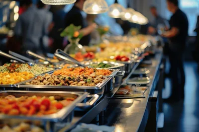 Buffet Food Display at a Restaurant