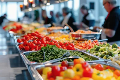 Fresh Salad Bar Buffet with Assorted Vegetables