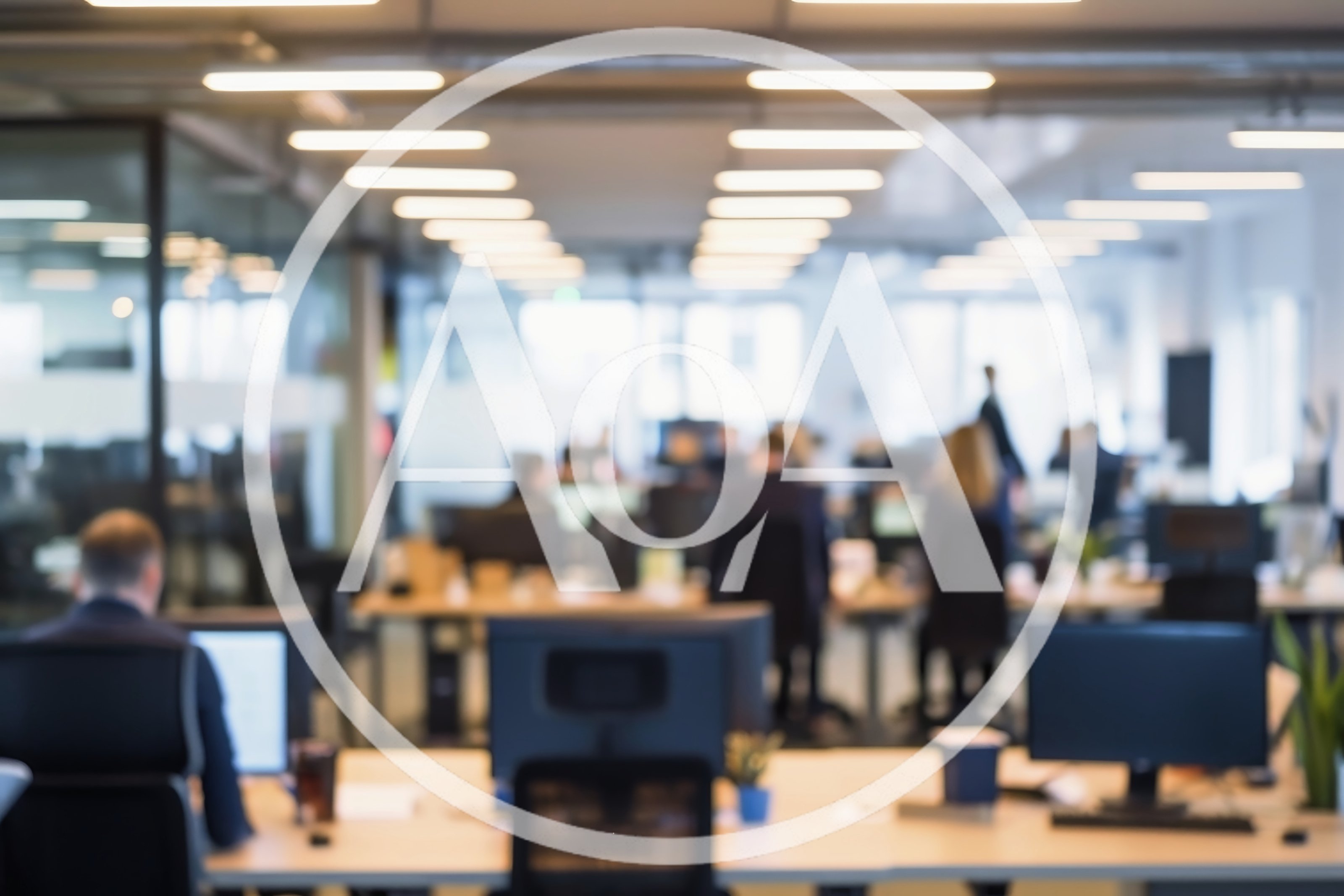 Blurred View Of Busy Modern Open Plan Office