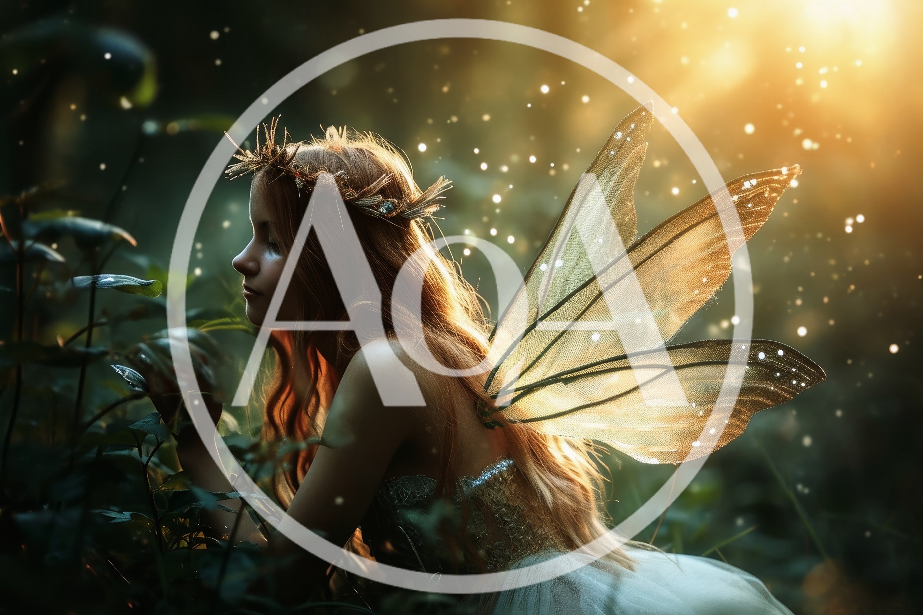 Ethereal Fairy With Glowing Wings In Enchanted Forest