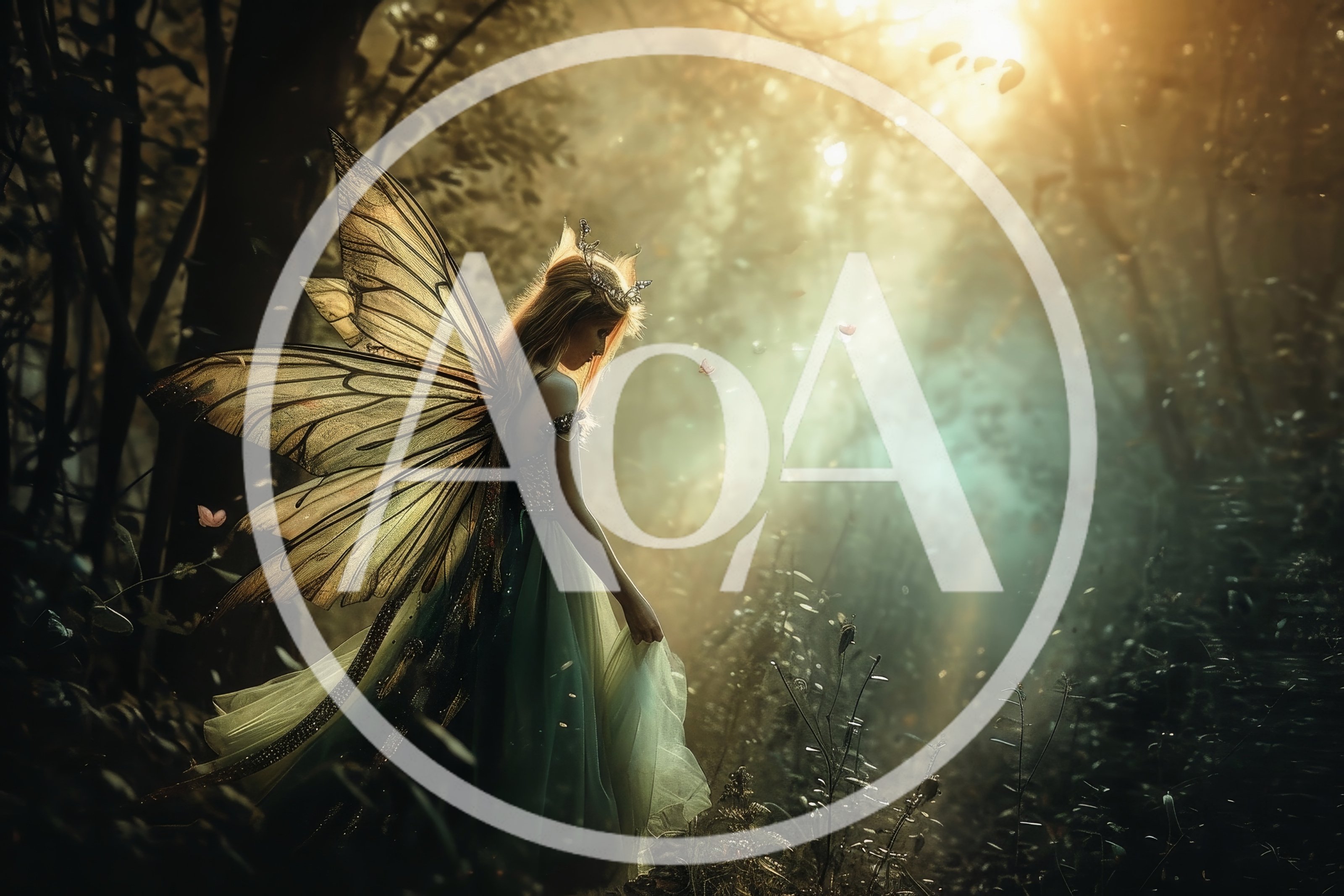 Ethereal Fairy Princess Standing In A Magical Forest