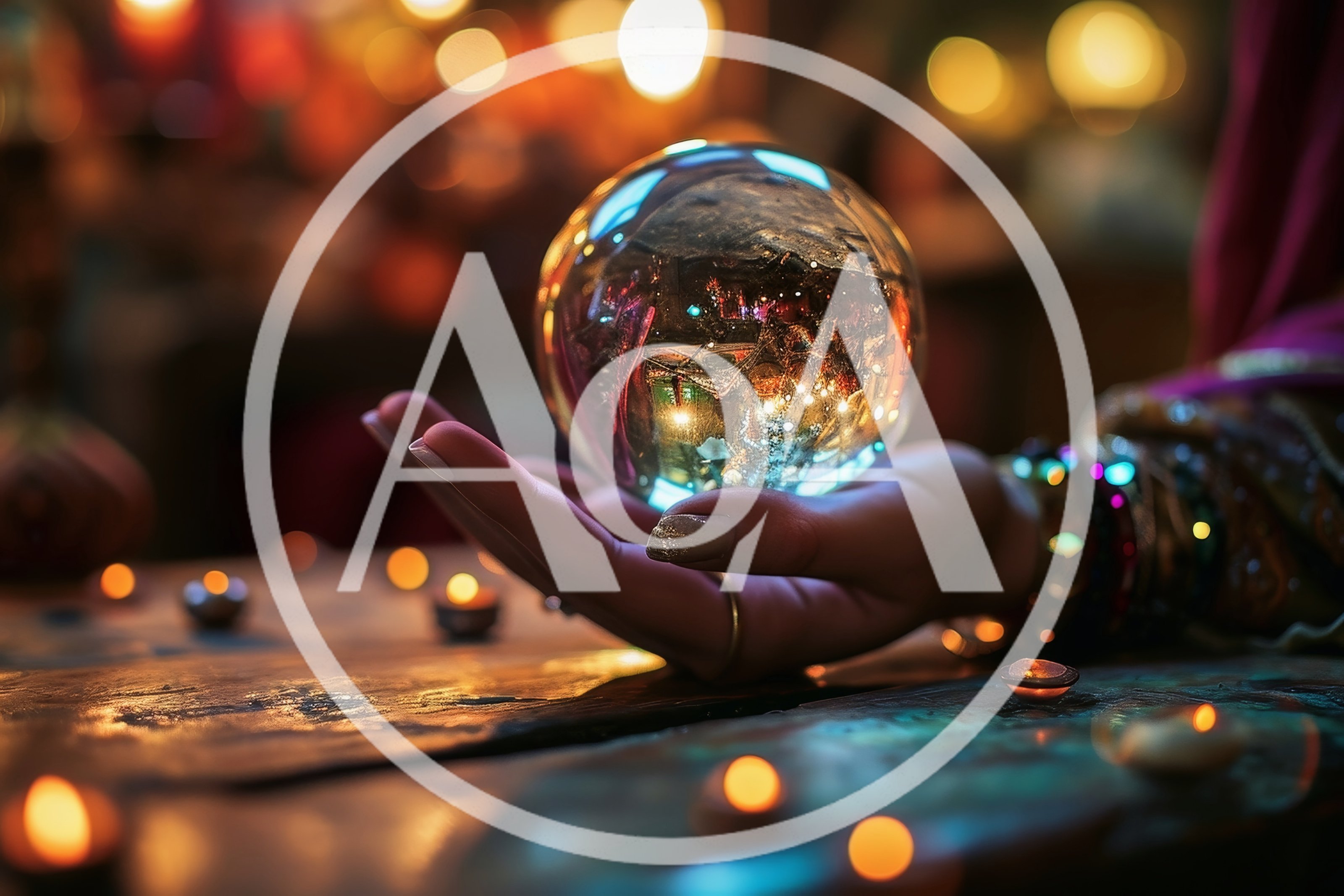 Fortune Teller Holding A Glowing Crystal Ball