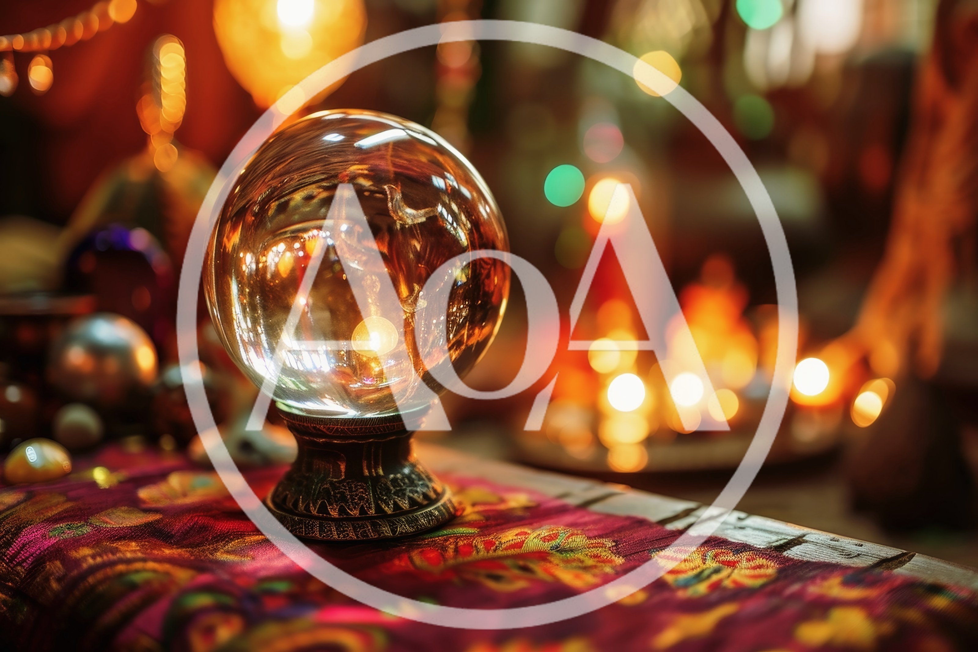 Crystal Ball Resting On Ornate Fabric
