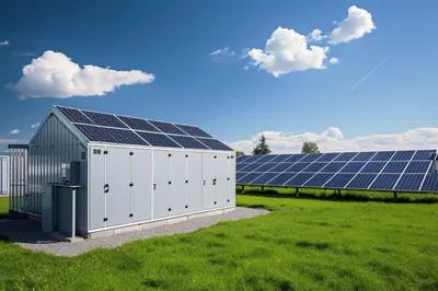 Solar Power Inverter Station And Photovoltaic Array