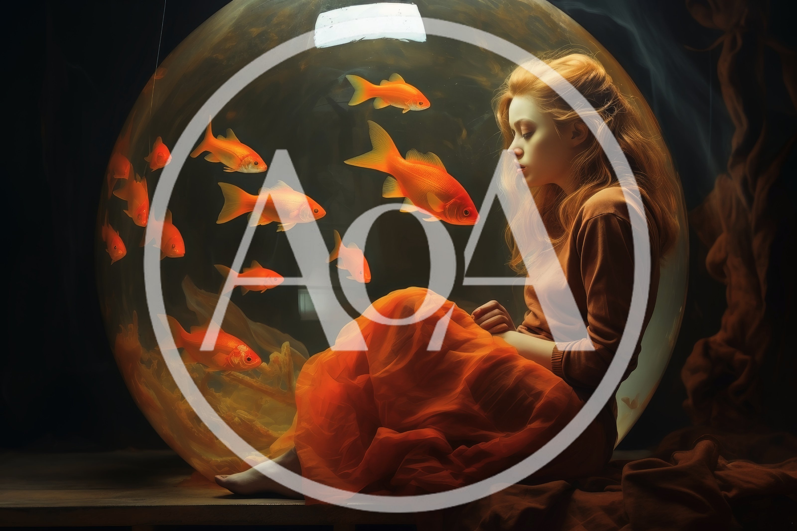 Surreal Portrait Of A Woman Inside A Giant Fishbowl