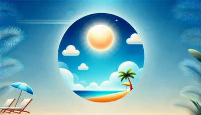 Summer Beach Vacation Concept With Tropical Palm Trees