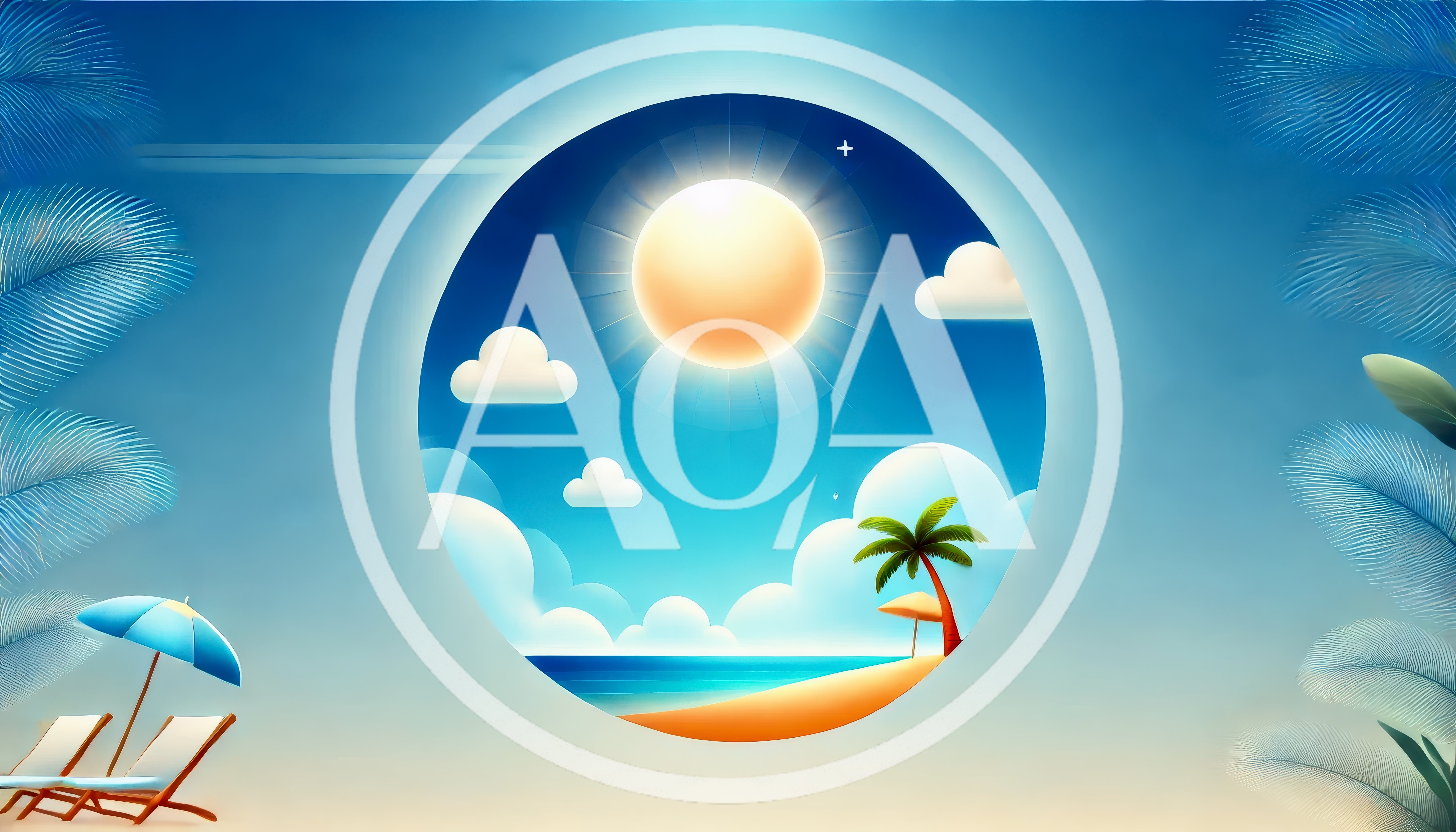 Summer Beach Vacation Concept With Tropical Palm Trees