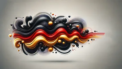 Abstract Wavy German Flag Colors Flowing Graphic