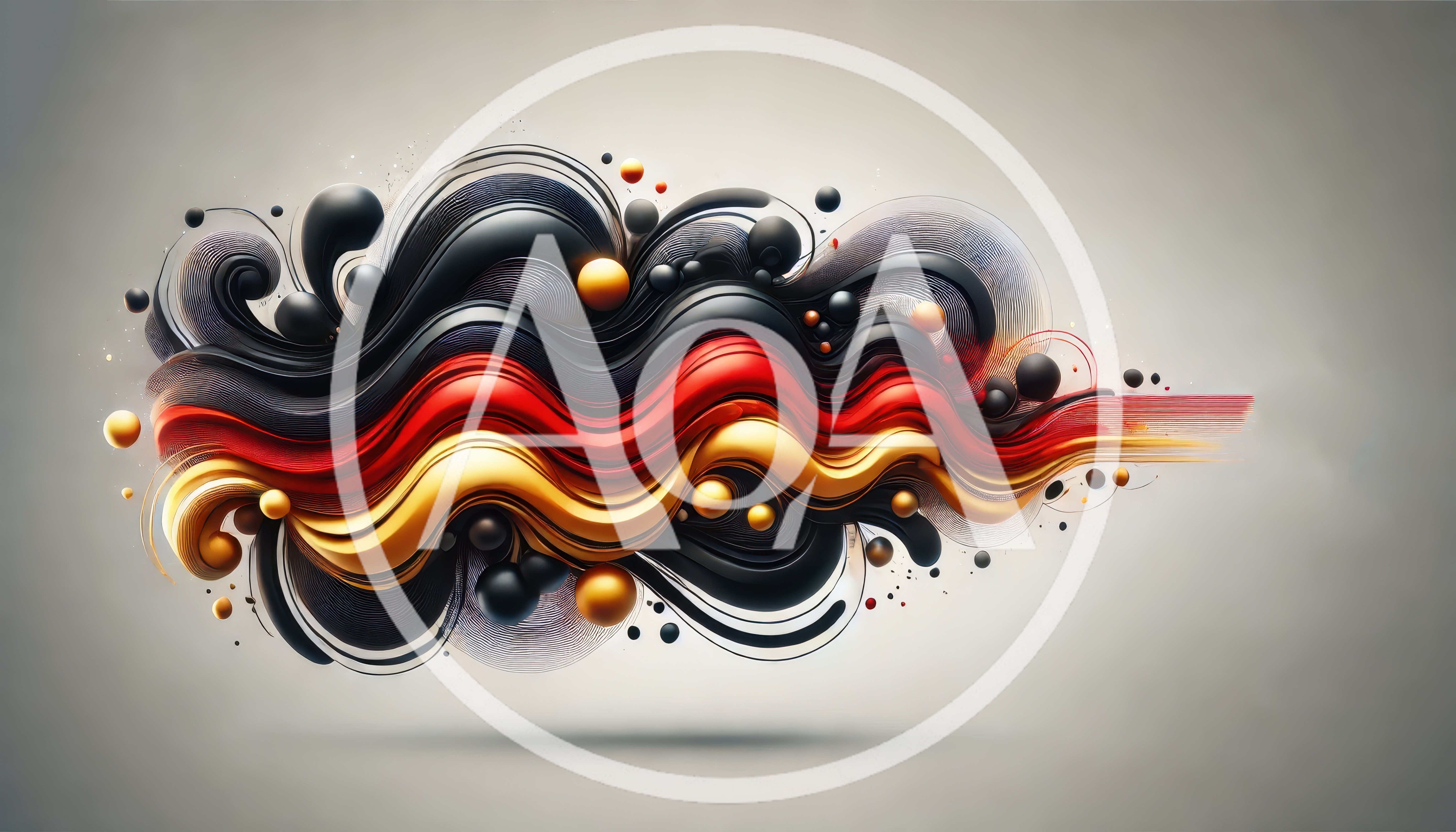 Abstract Wavy German Flag Colors Flowing Graphic