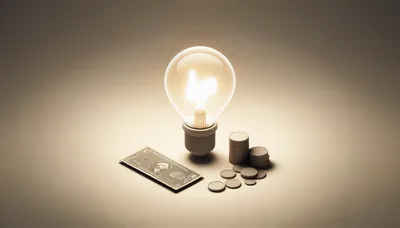 Light Bulb With Money And Coins