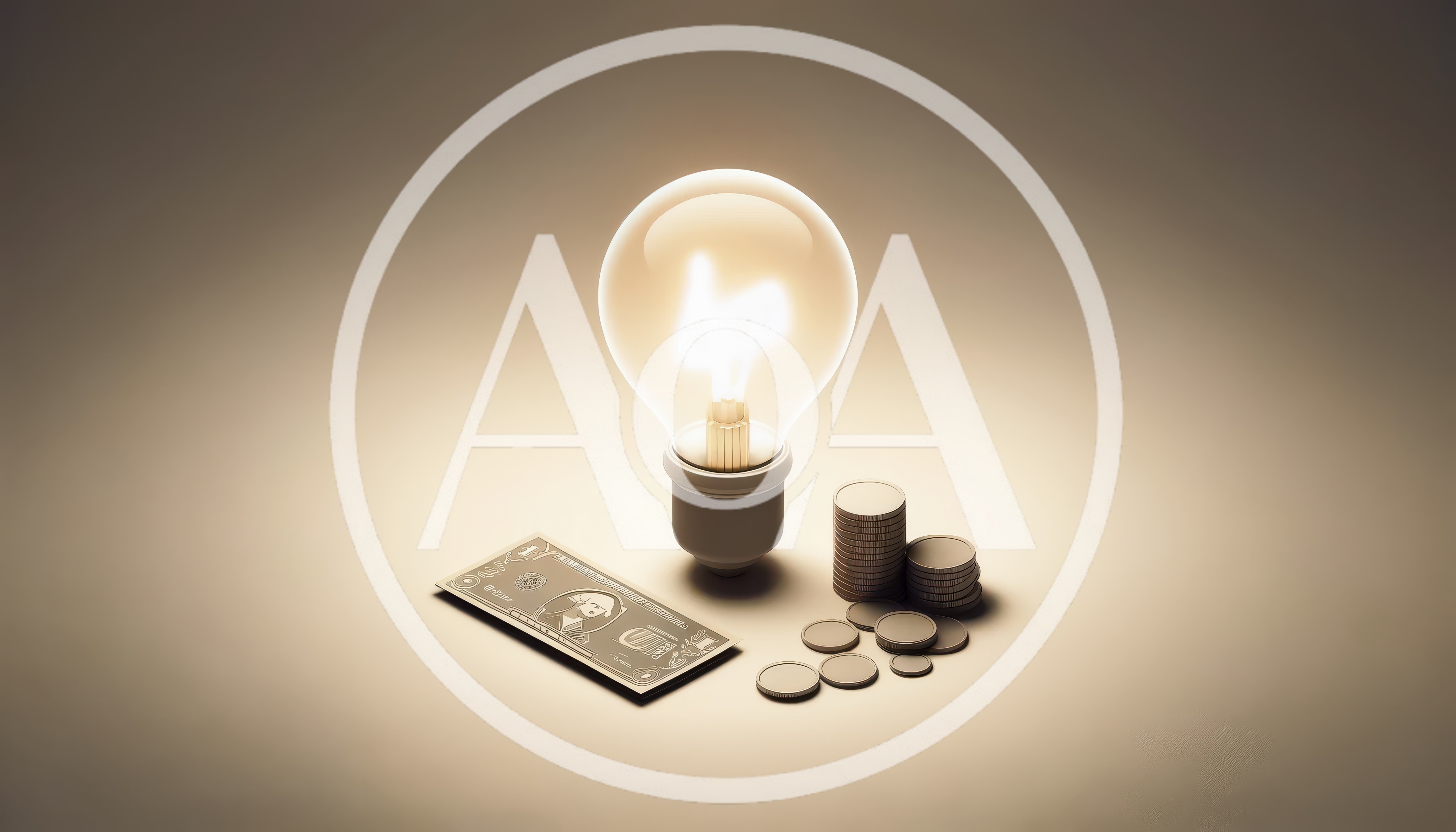 Light Bulb With Money And Coins