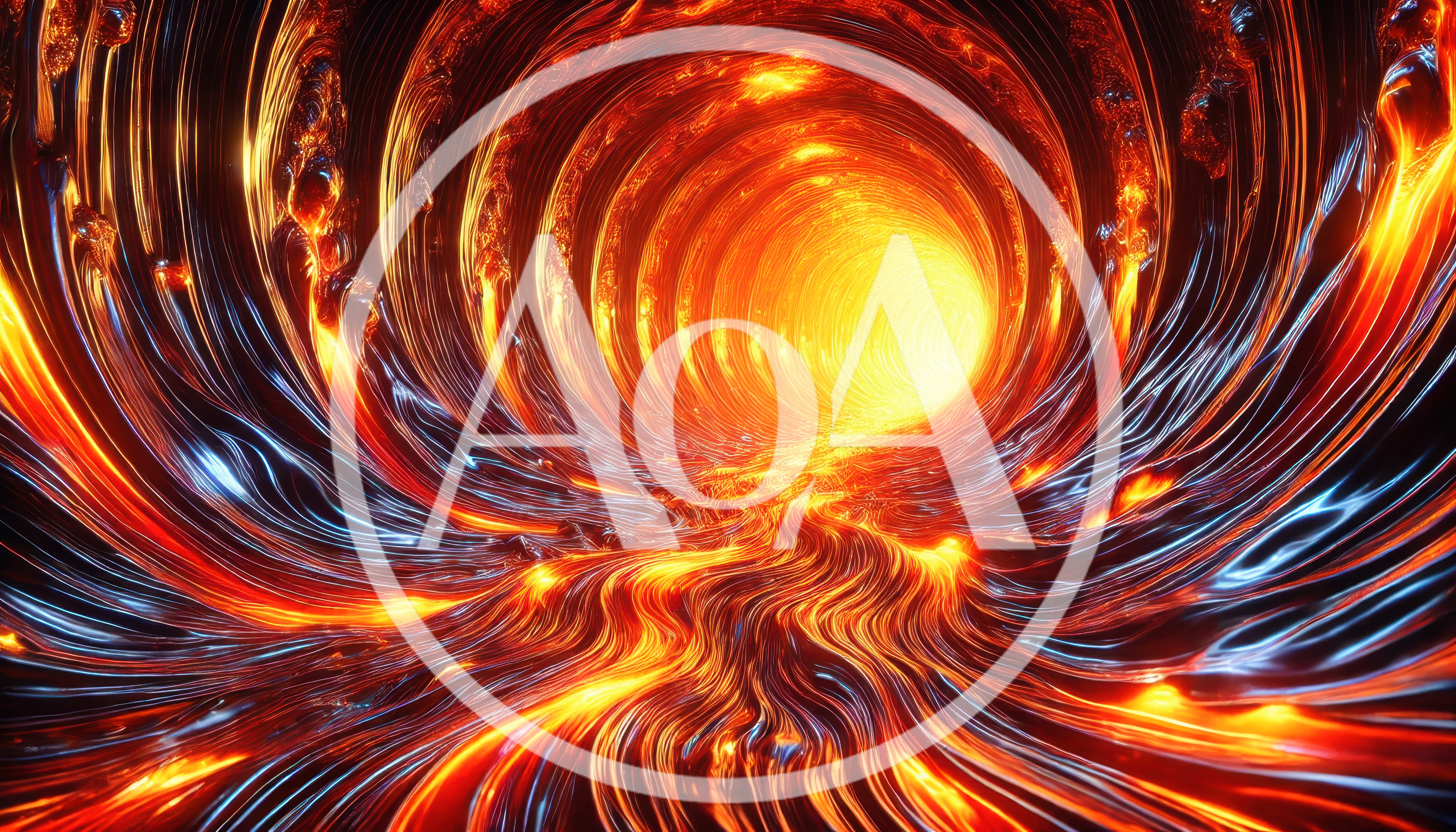 Abstract Glowing Lava Tunnel With Fluid Motion