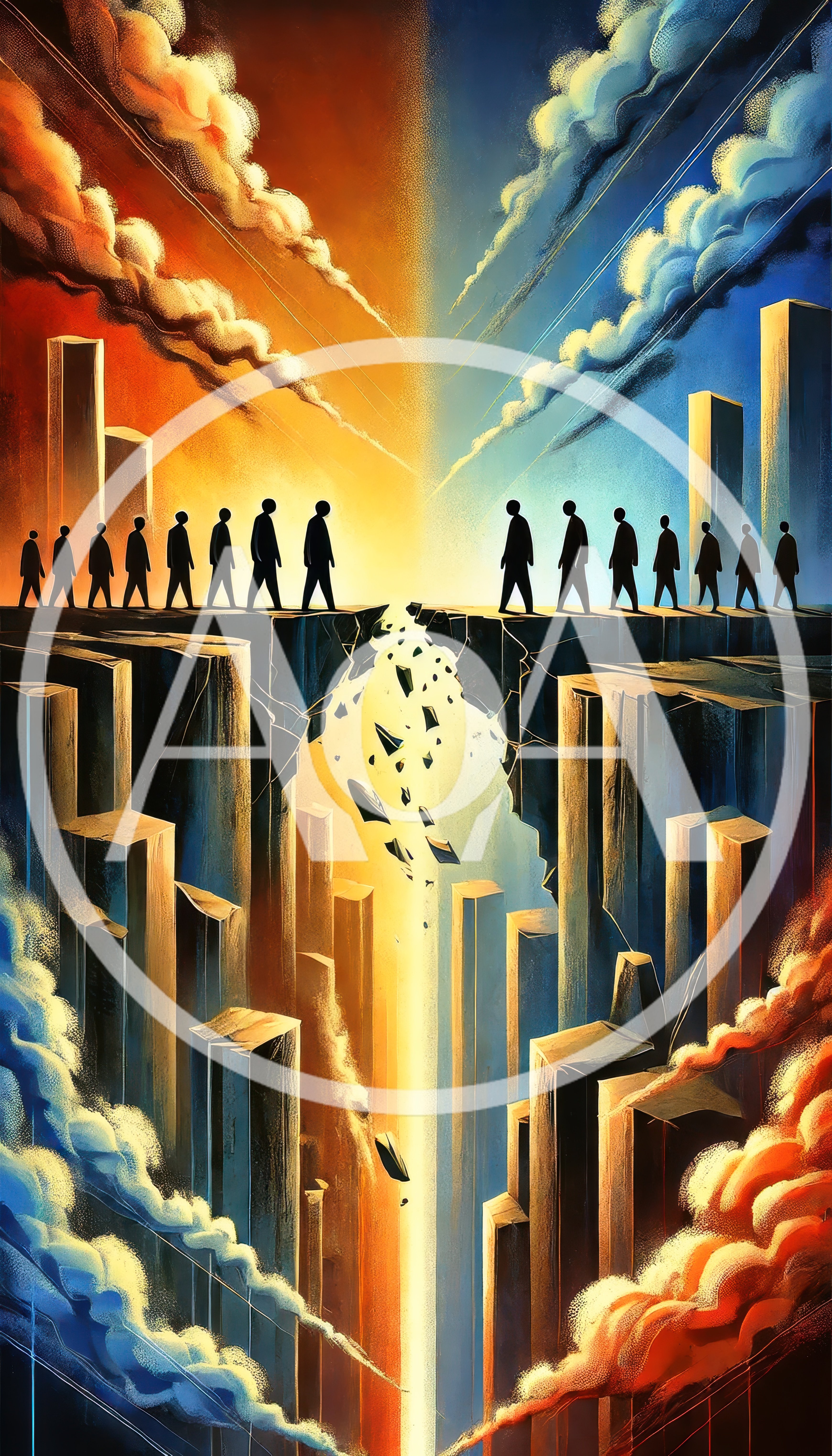 Conceptual Illustration Of Divided Groups Across A Chasm