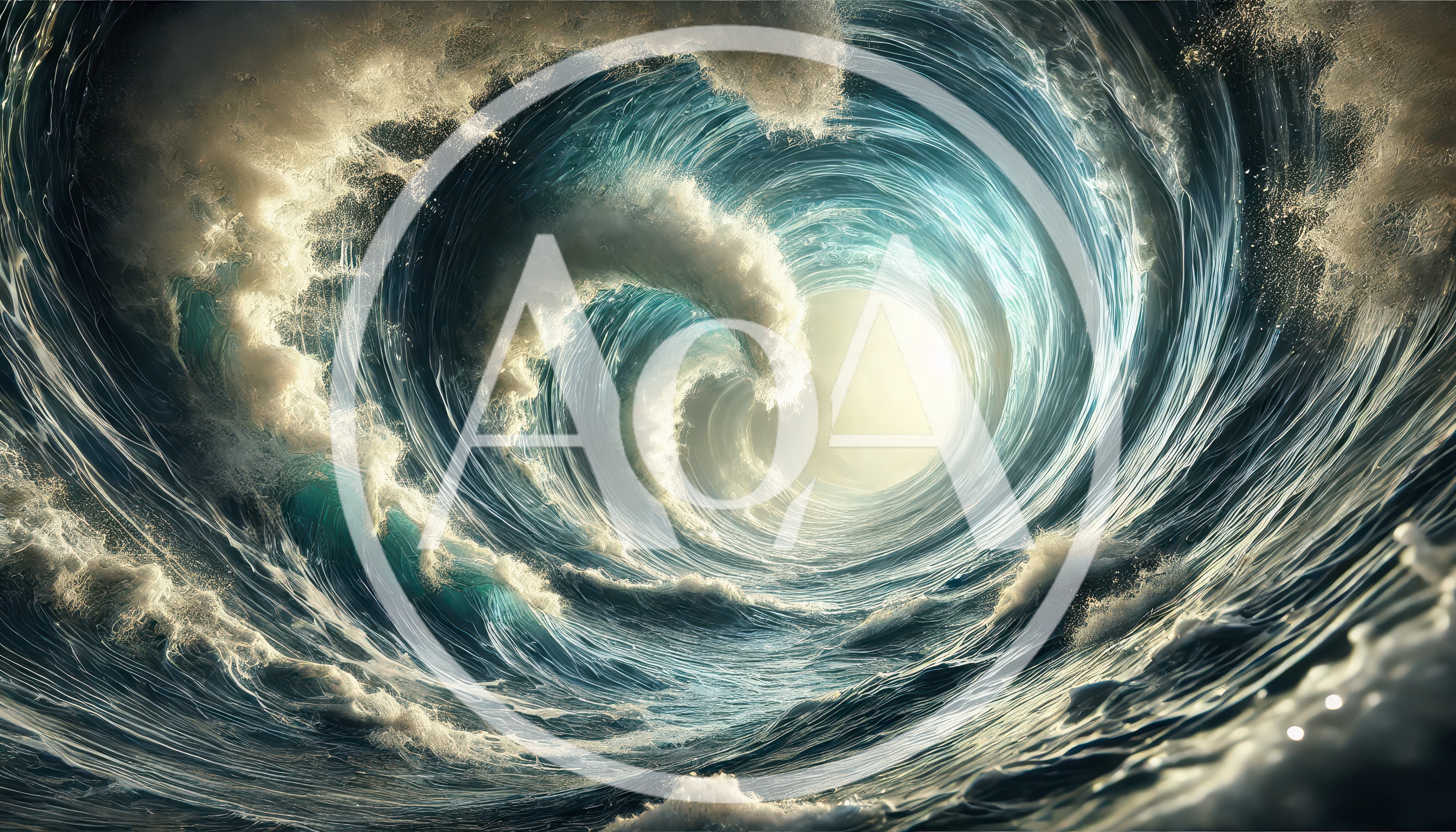 Surreal Cinematic Ocean Wave Vortex With Glowing Light