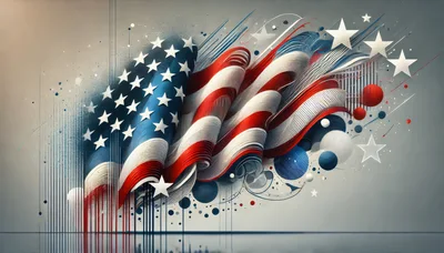 Abstract American Flag With Artistic Drip Effects