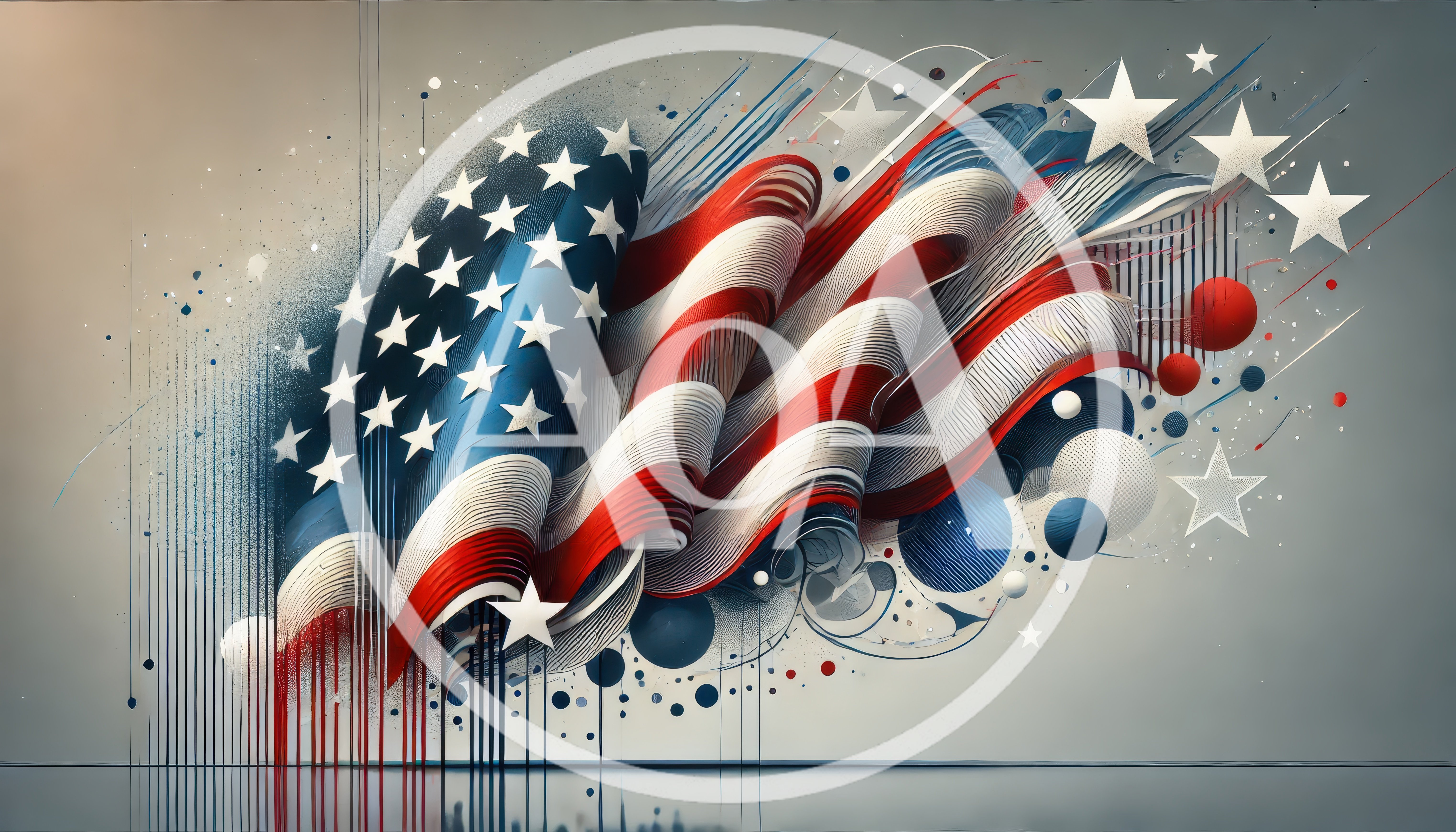 Abstract American Flag With Artistic Drip Effects