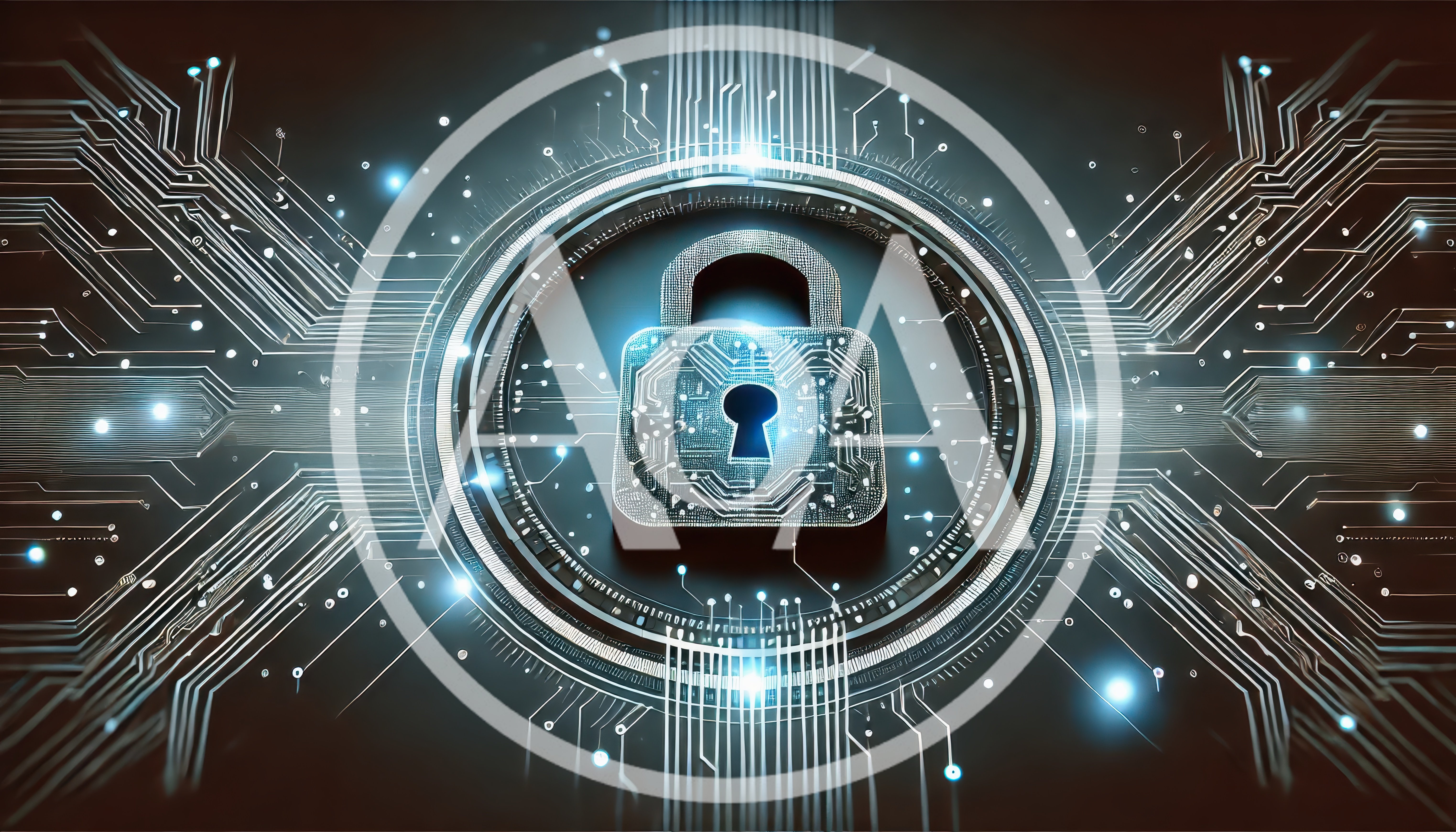 Digital Security Padlock With Circuit Board Patterns