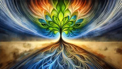 Abstract Surreal Tree Of Life Digital Art
