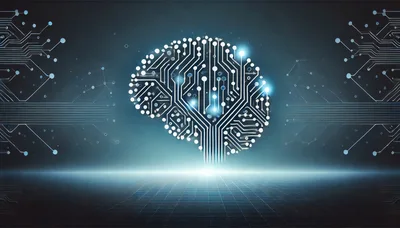 Digital Circuit Board Brain Concept