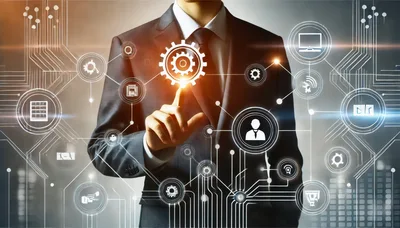 Businessman Interacting With Digital Technology Interface