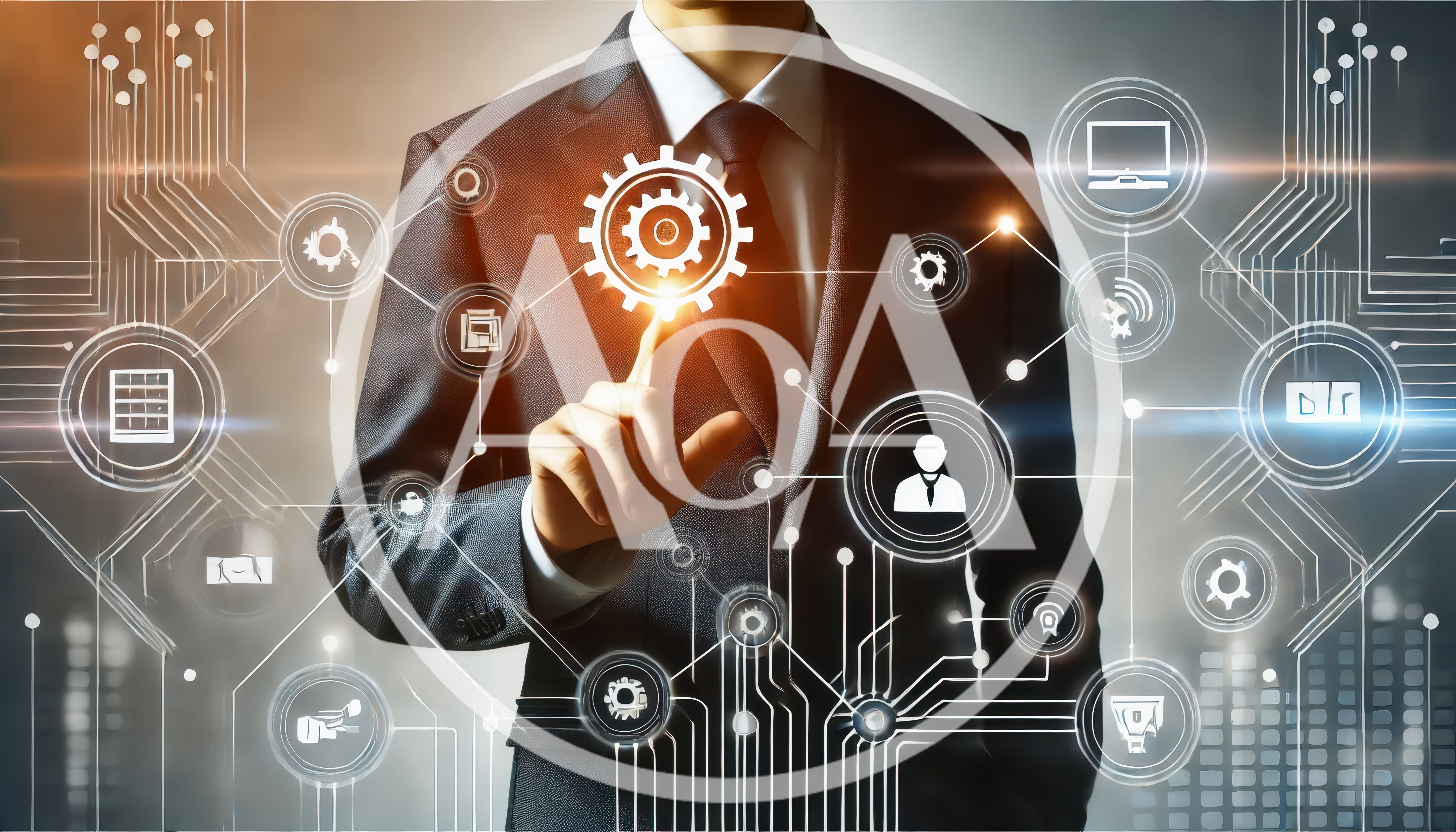 Businessman Interacting With Digital Technology Interface