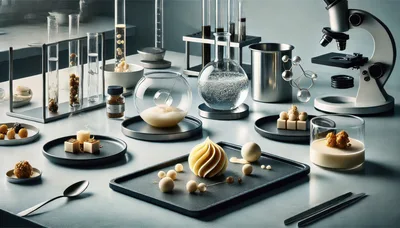 Molecular Gastronomy Dessert Preparation In A Laboratory Setting