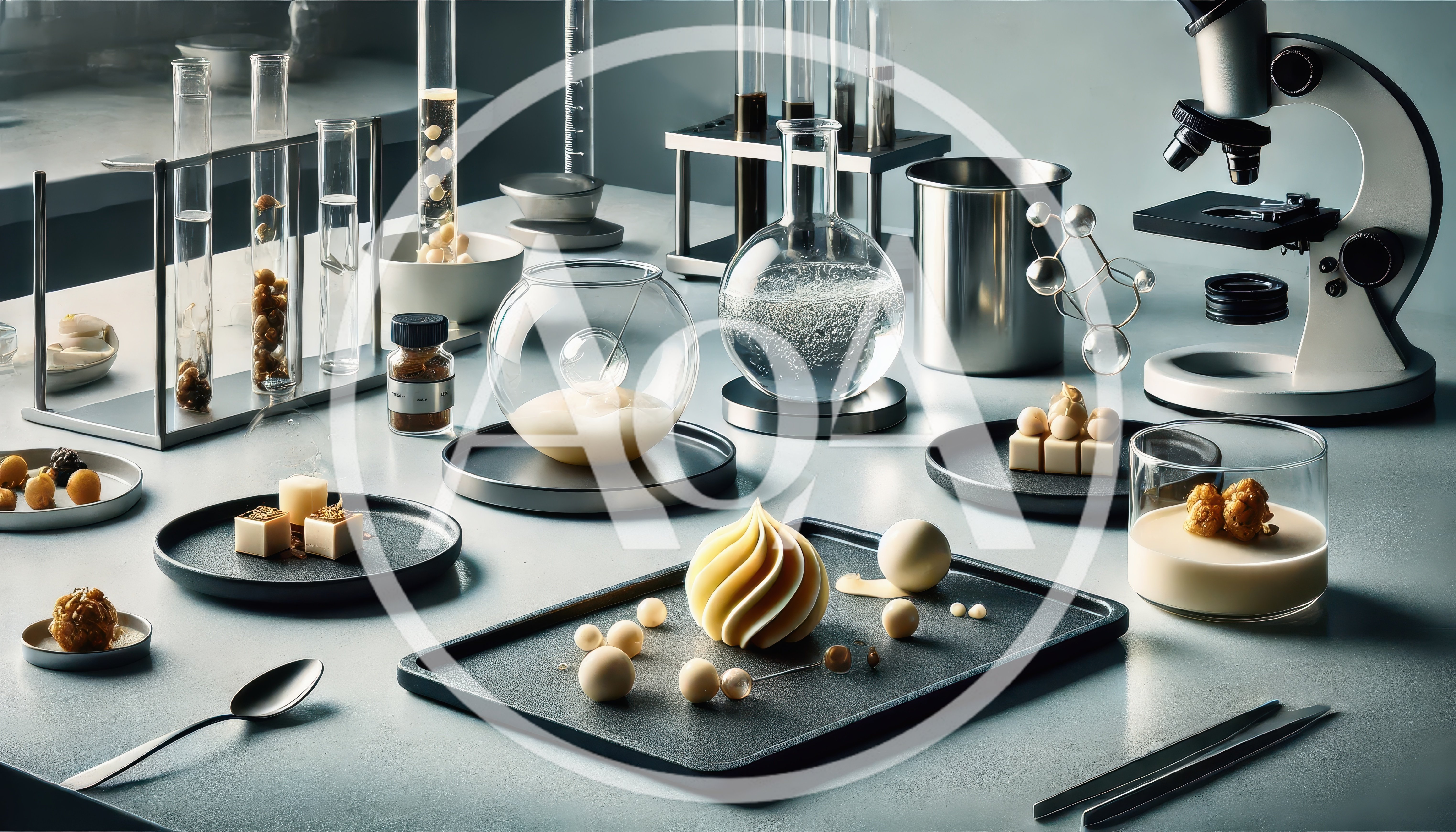 Molecular Gastronomy Dessert Preparation In A Laboratory Setting