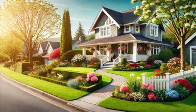 Beautiful Suburban House With Lush Landscaped Garden