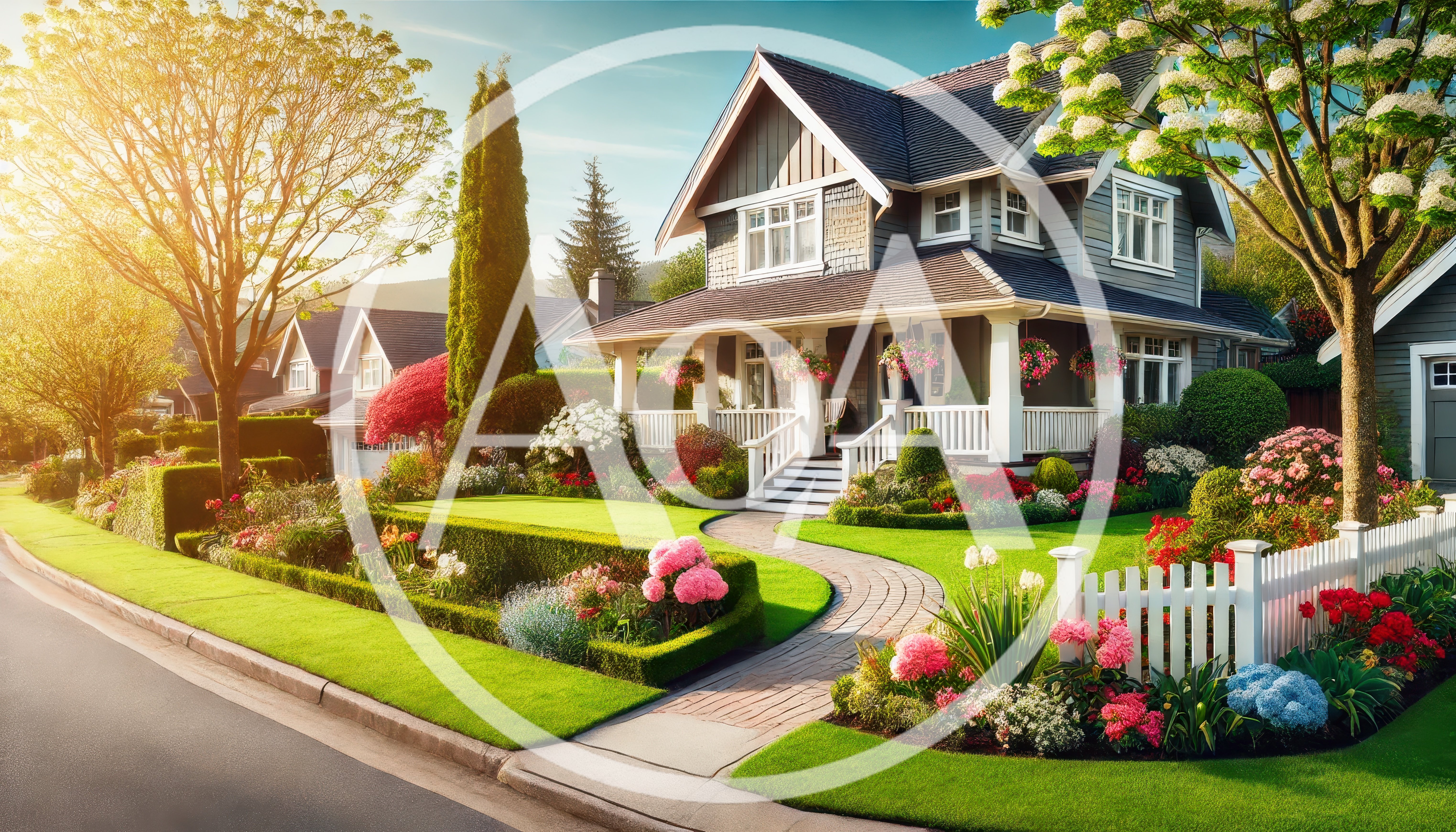 Beautiful Suburban House With Lush Landscaped Garden