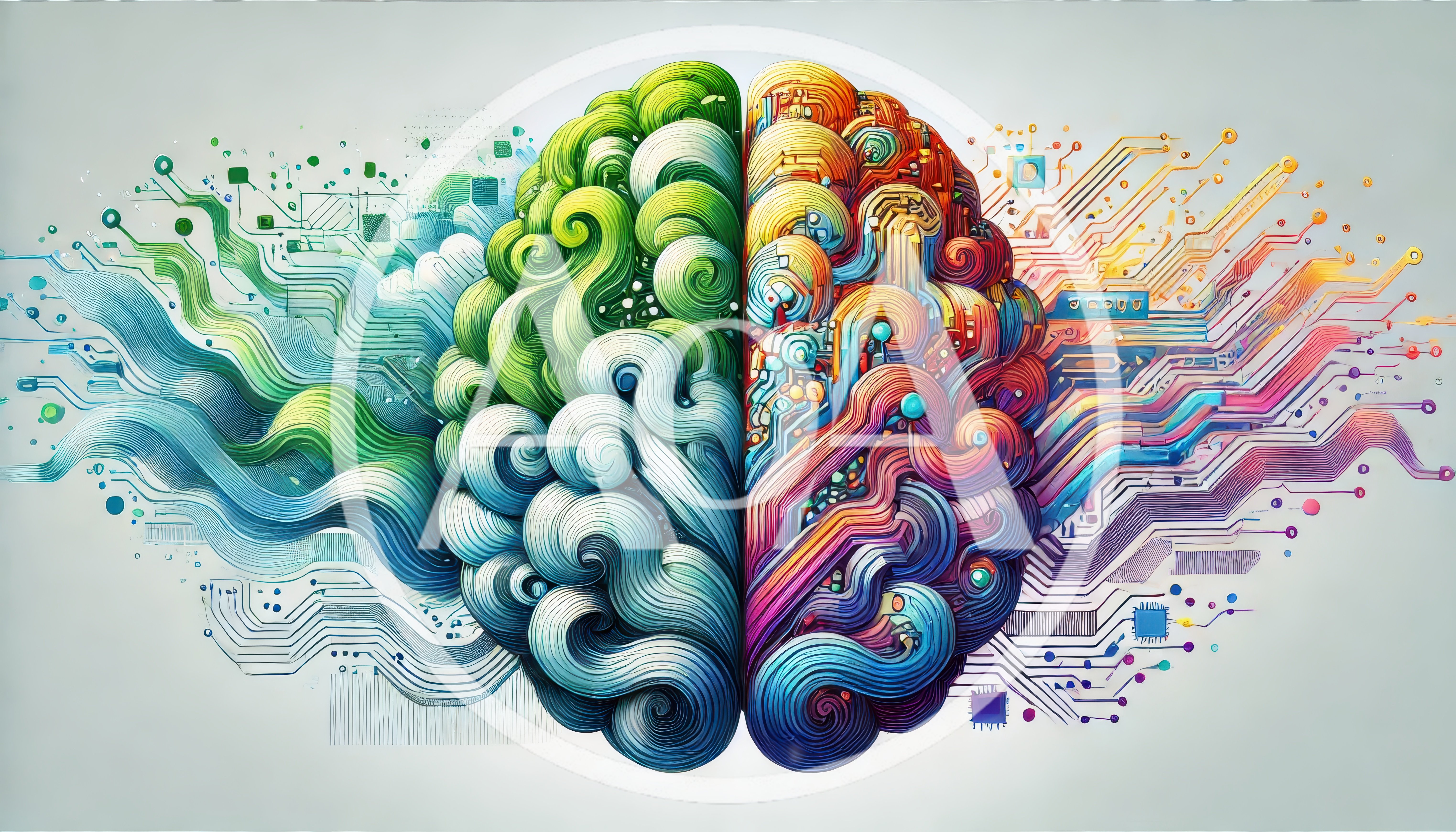 Digital Brain Illustration With Circuitry And Neural Networks