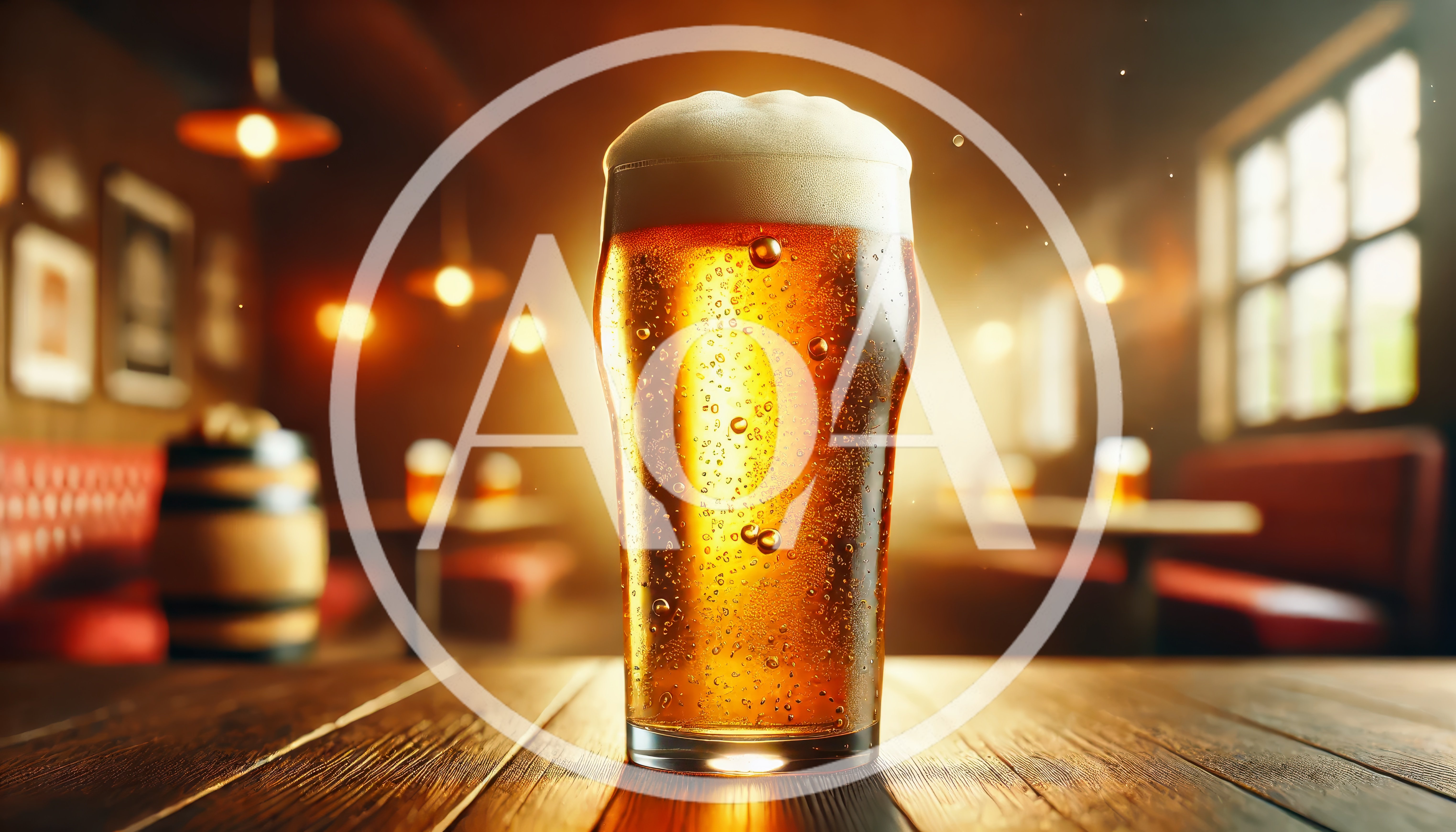 Pint Of Golden Beer On A Pub Table
