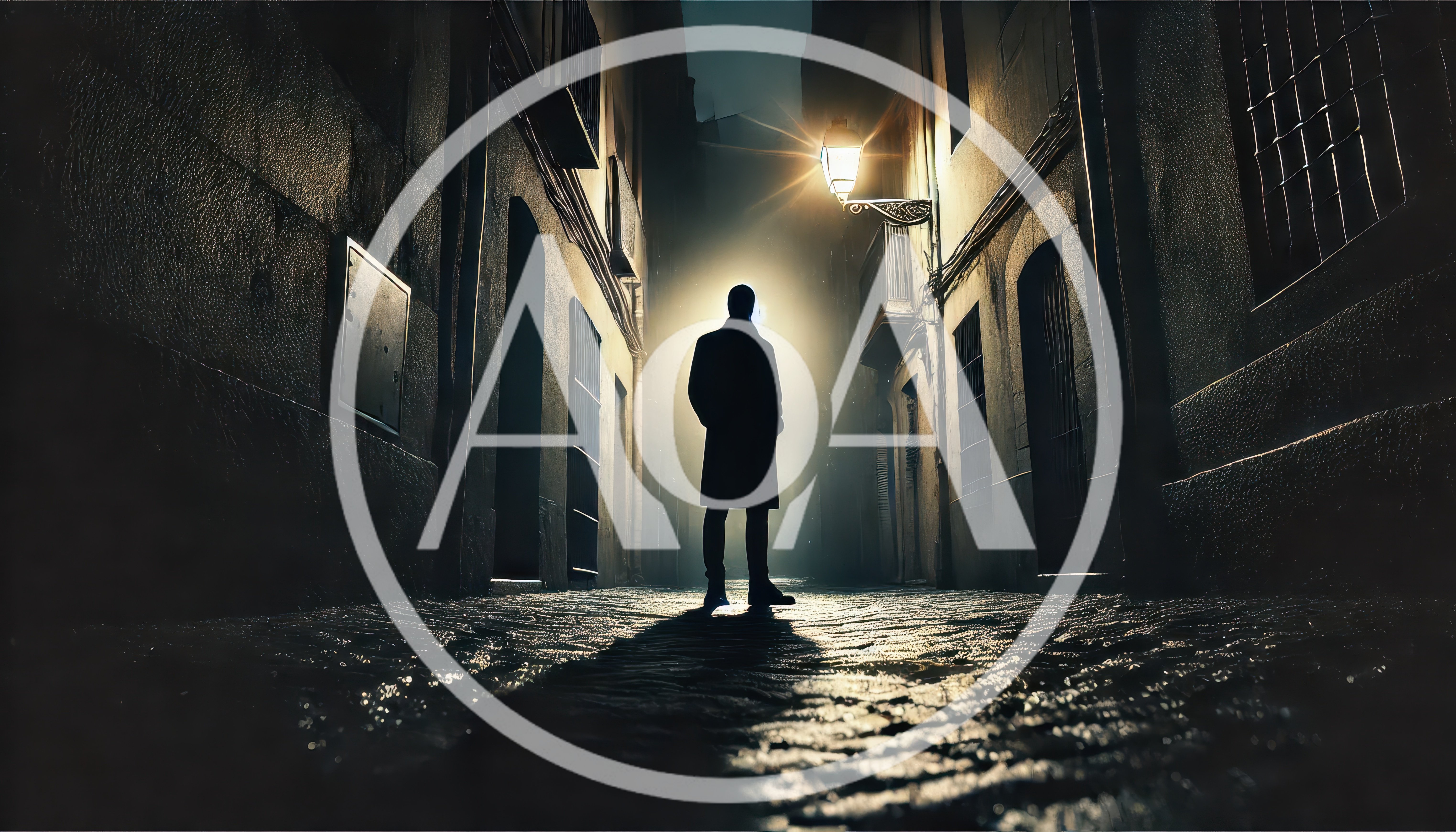 Silhouette Of A Man Standing In A Dark Alley
