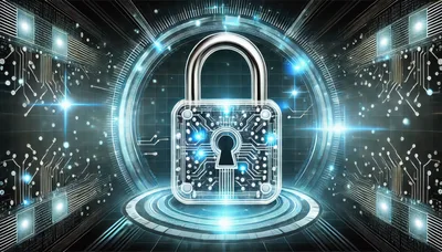 Digital Security Padlock With Circuit Board Patterns