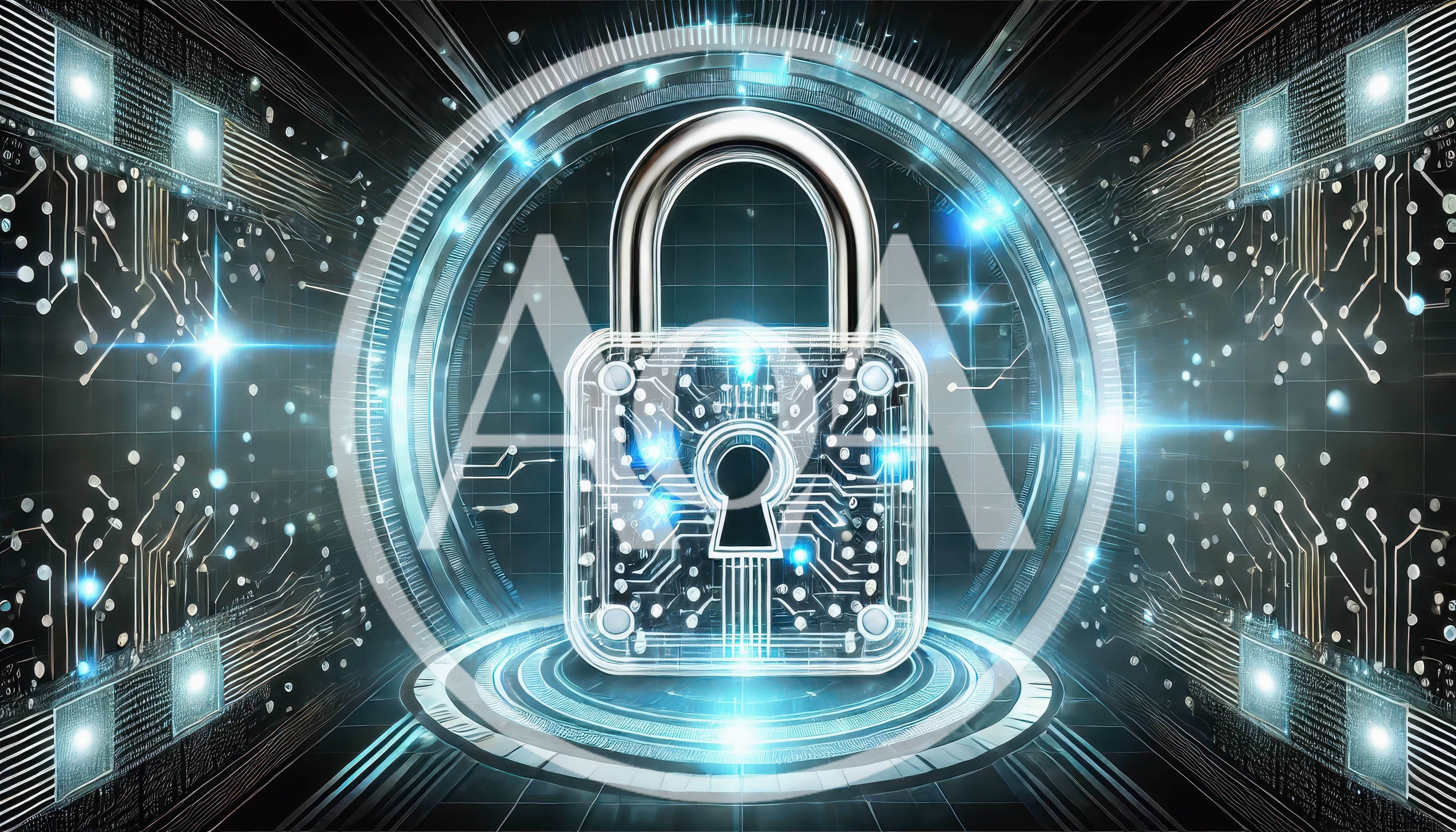 Digital Security Padlock With Circuit Board Patterns